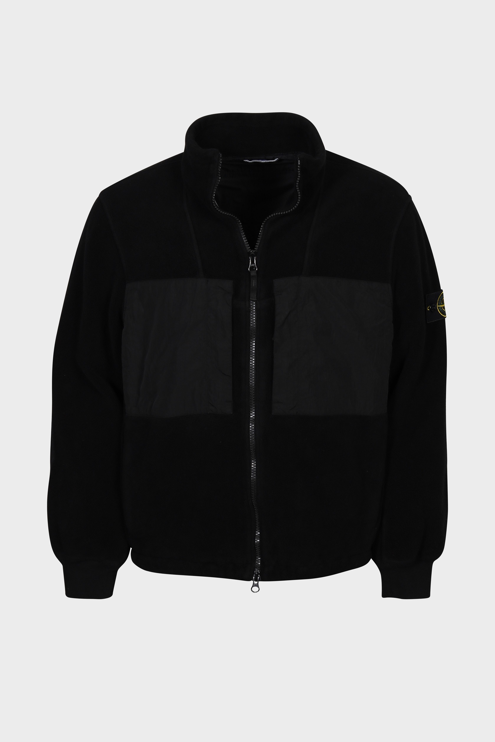 STONE ISLAND Nylon Fleece Jacket in Black