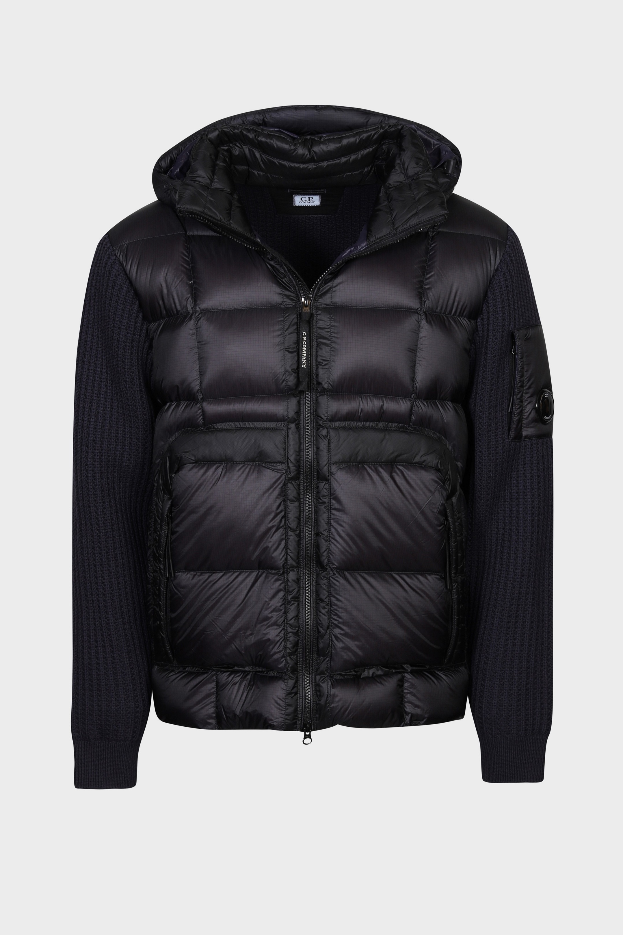 C.P. COMPANY Knit Down Jacket in Black