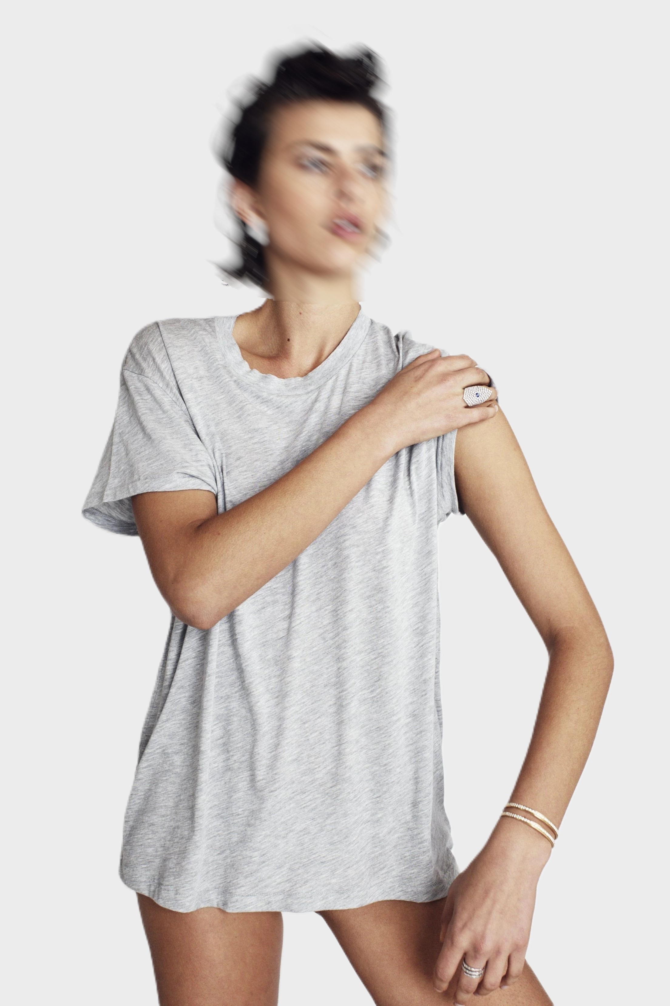 ÉTERNE Boyfriend T-Shirt in Heathergrey