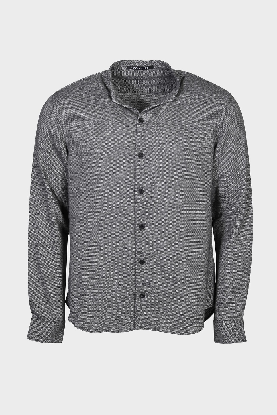 HANNES ROETHER Soft Flannel Shirt in Dark Grey