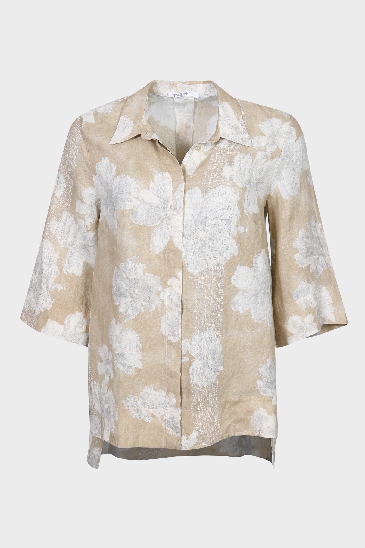 TANDEM Linen Blouse in Beige