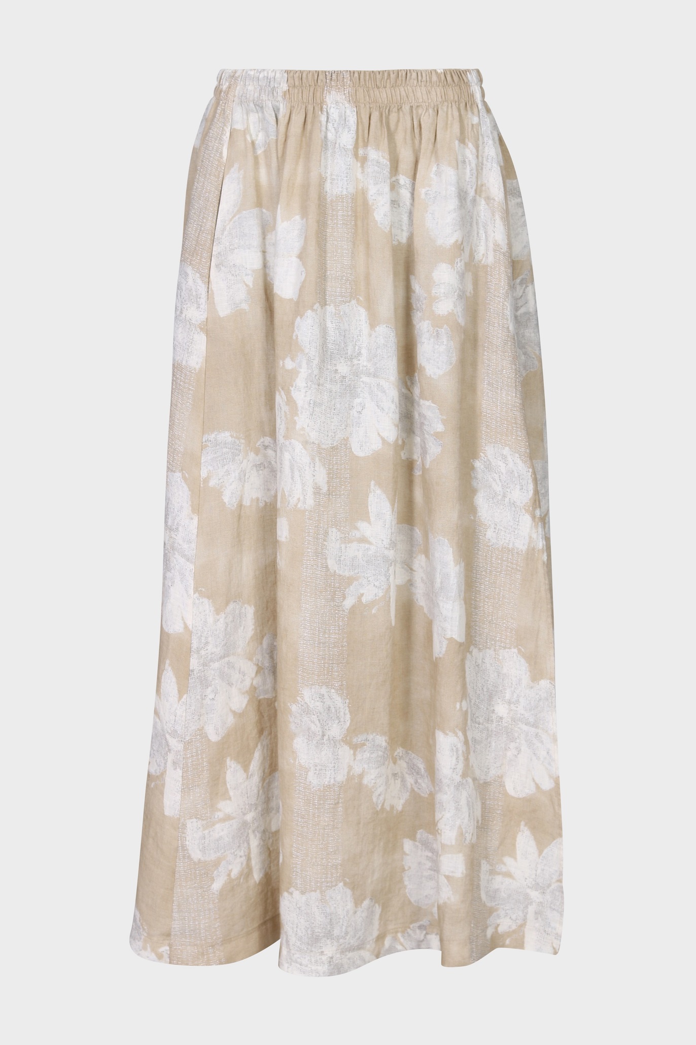 TANDEM Linen Maxi Skirt in Beige