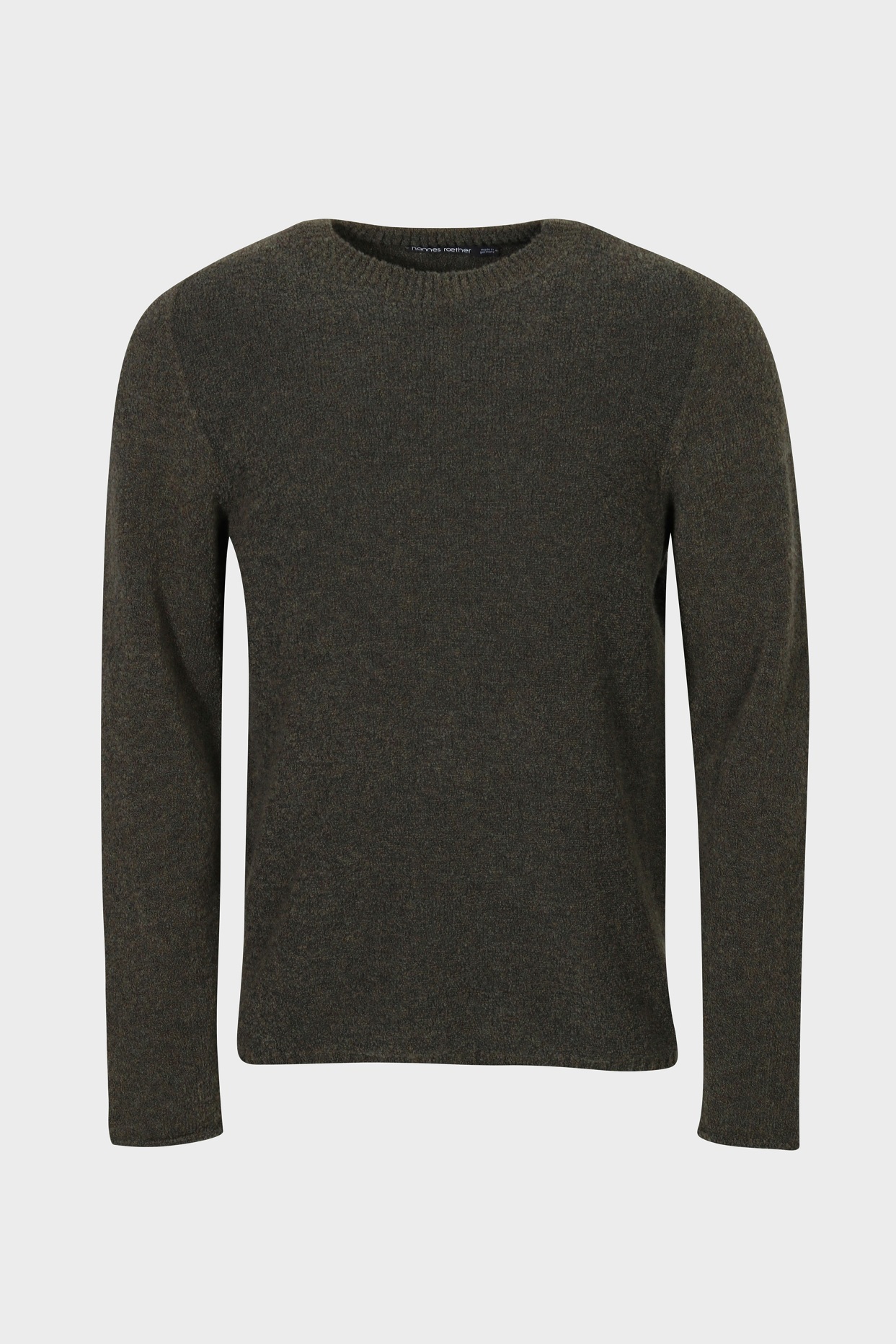 HANNES ROETHER Knit Pullover in Dark Olive Melange