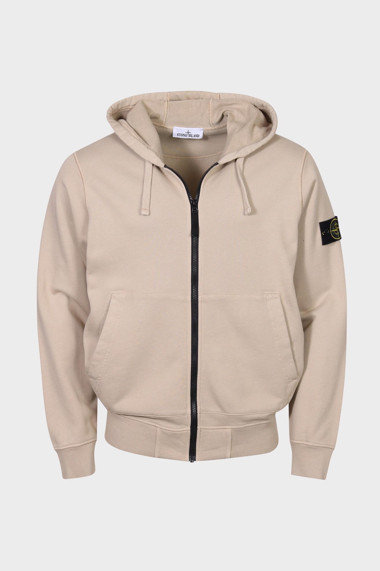 STONE ISLAND Zip Hoodie in Beige