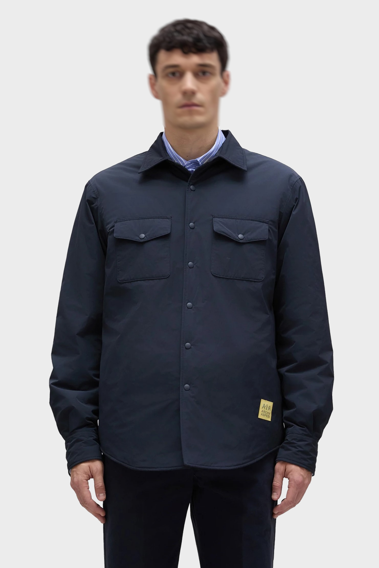 ASPESI Archive Padded Overshirt in Navy