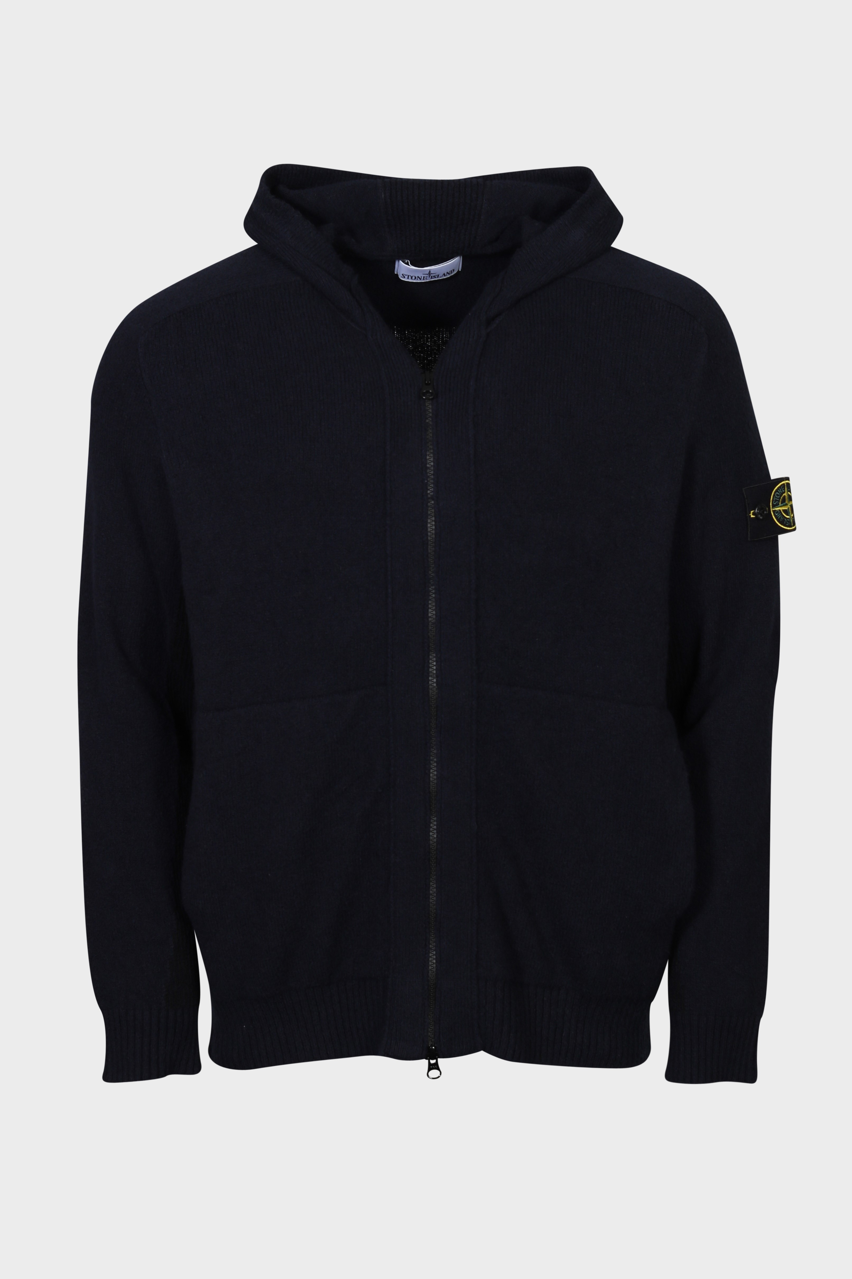 STONE ISLAND Soft Knit Zip Hoodie in Navy