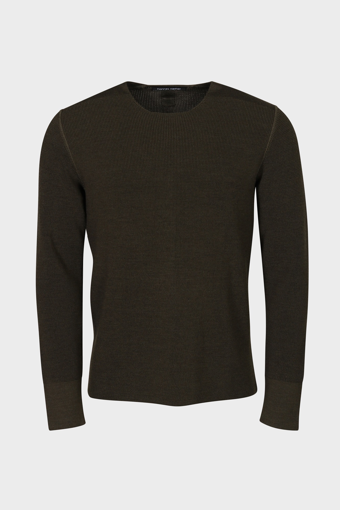 HANNES ROETHER Knit Pullover in Dark Olive