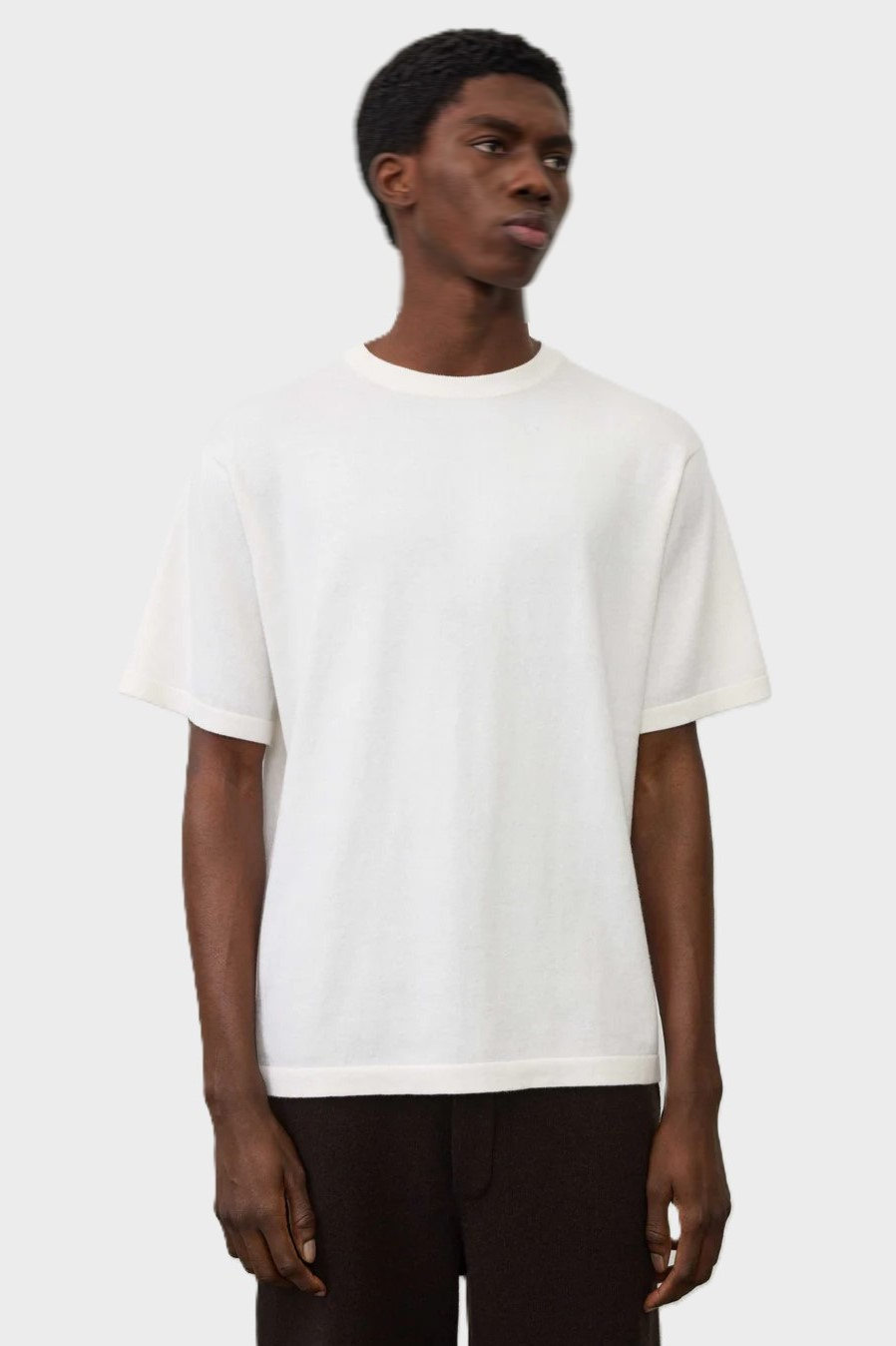 LISA YANG Bradley Cotton Cashmere T-Shirt in Off White