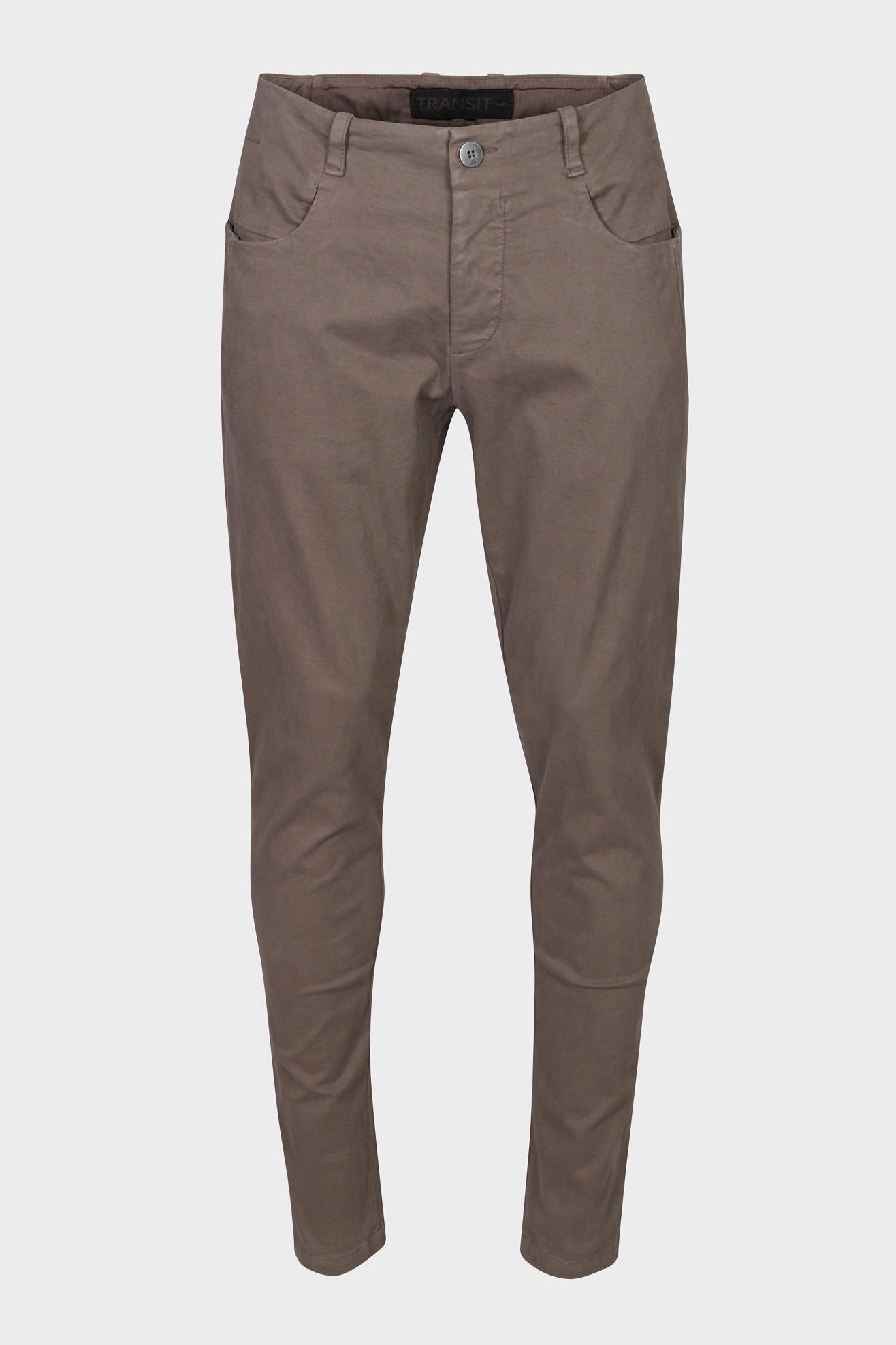 TRANSIT UOMO Cotton Stretch Pant in Light Brown