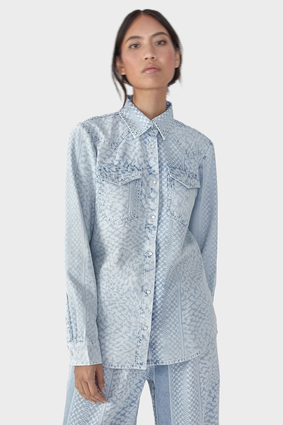 LALA BERLIN Blouse Billie Denim Light Blue