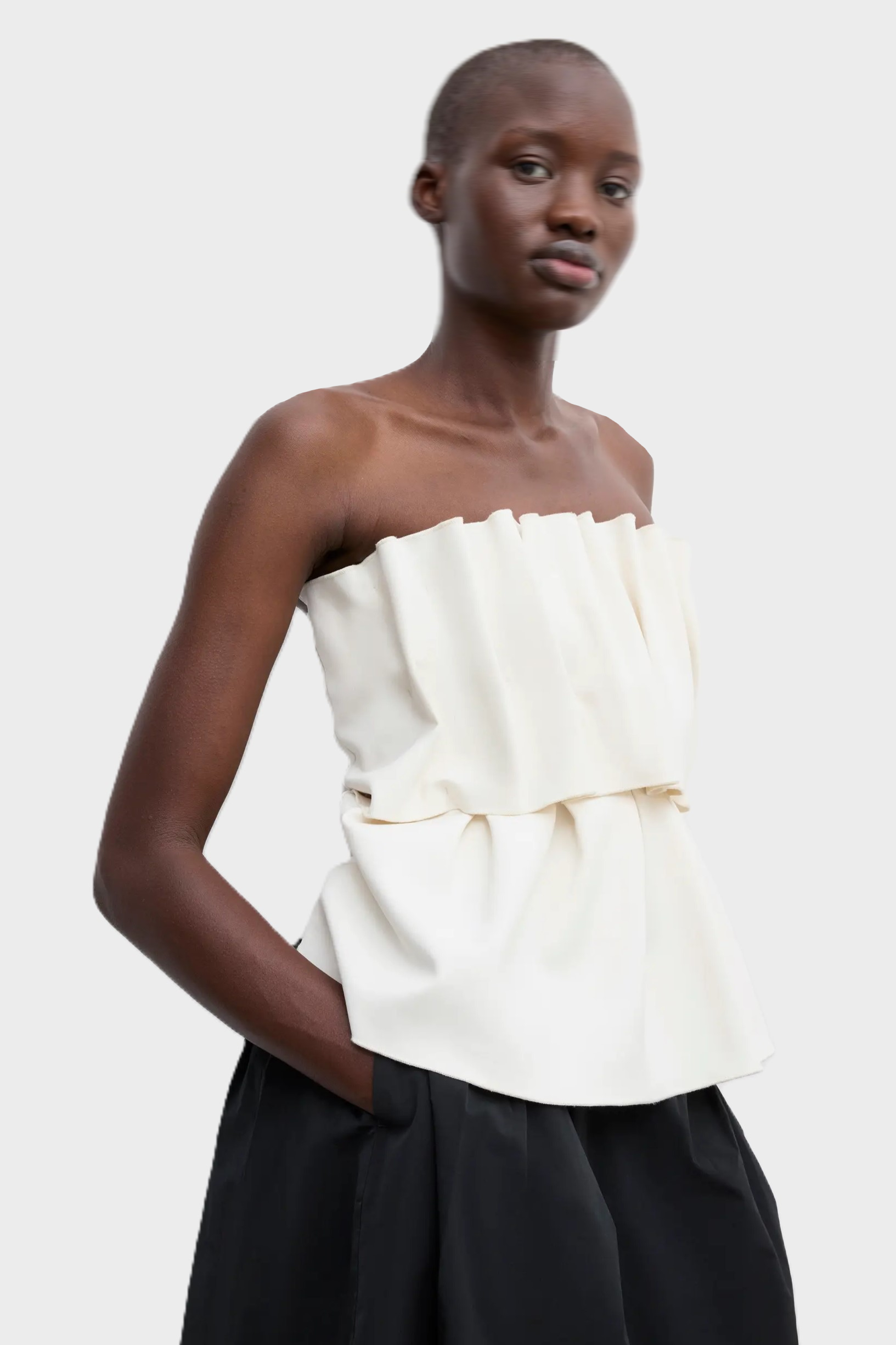 DAGMAR Sculpted Tube Top in White