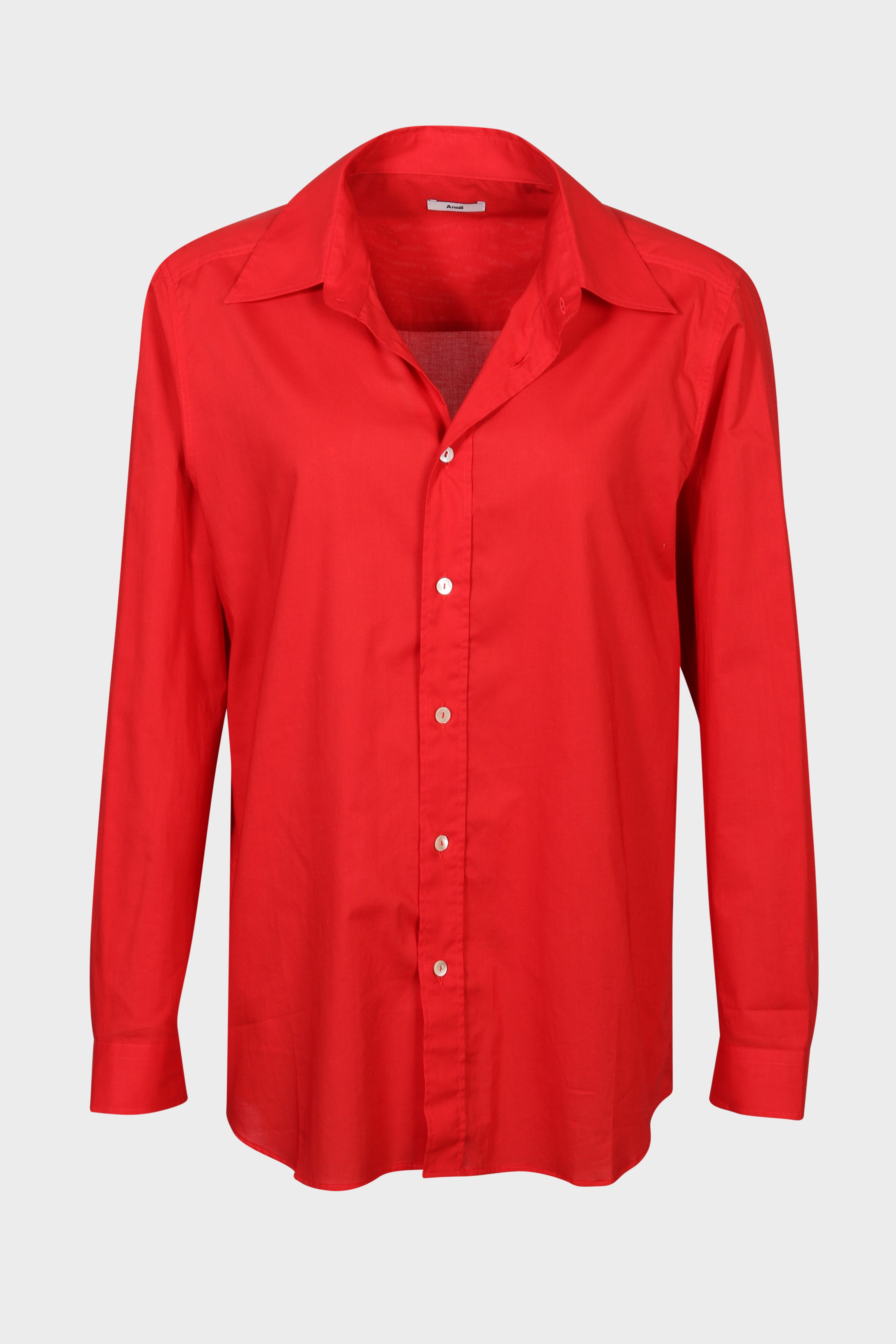 ANAII Cotton Voile Overshirt in Red