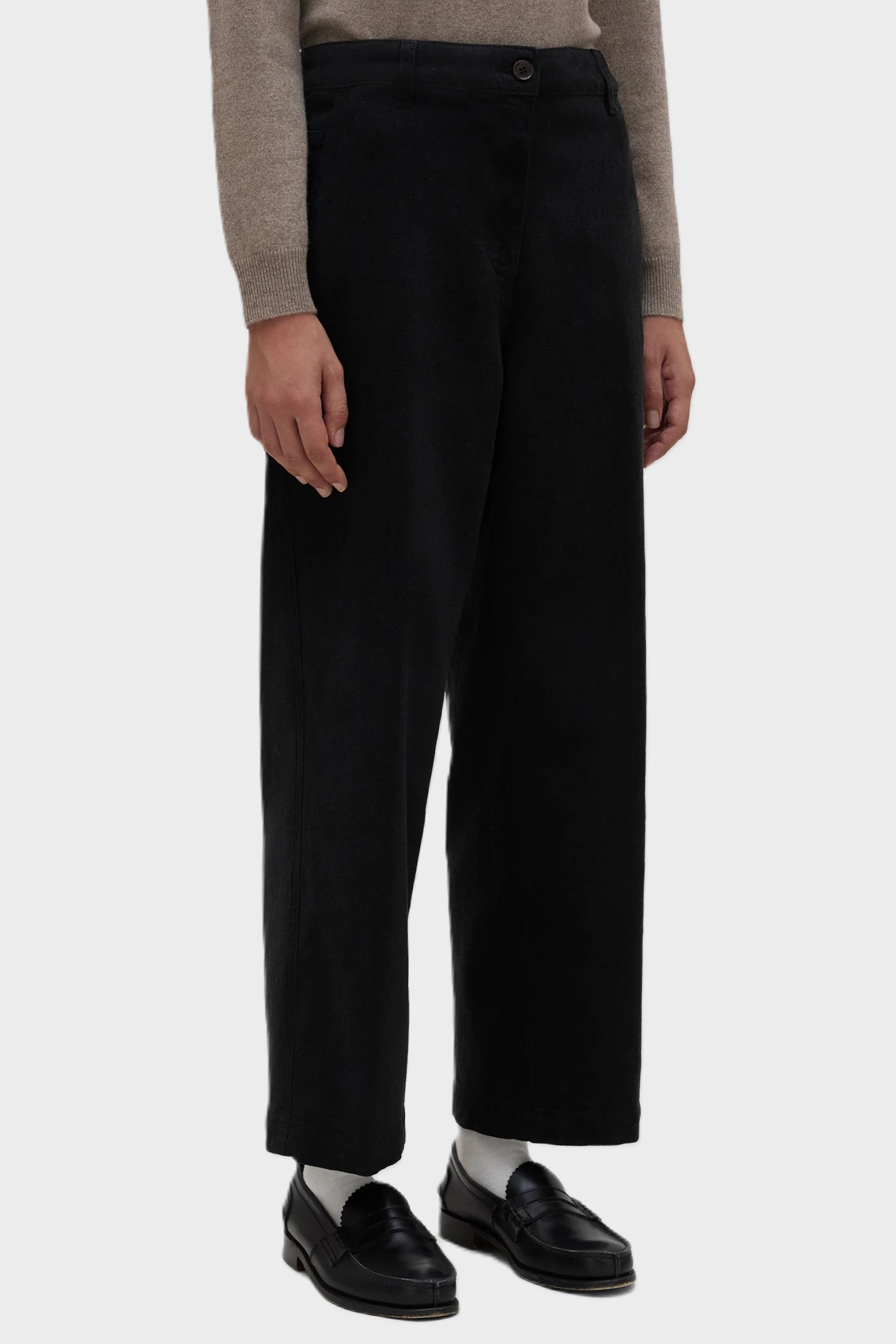 ASPESI Soft Twill Cropped Pant in Washed Black