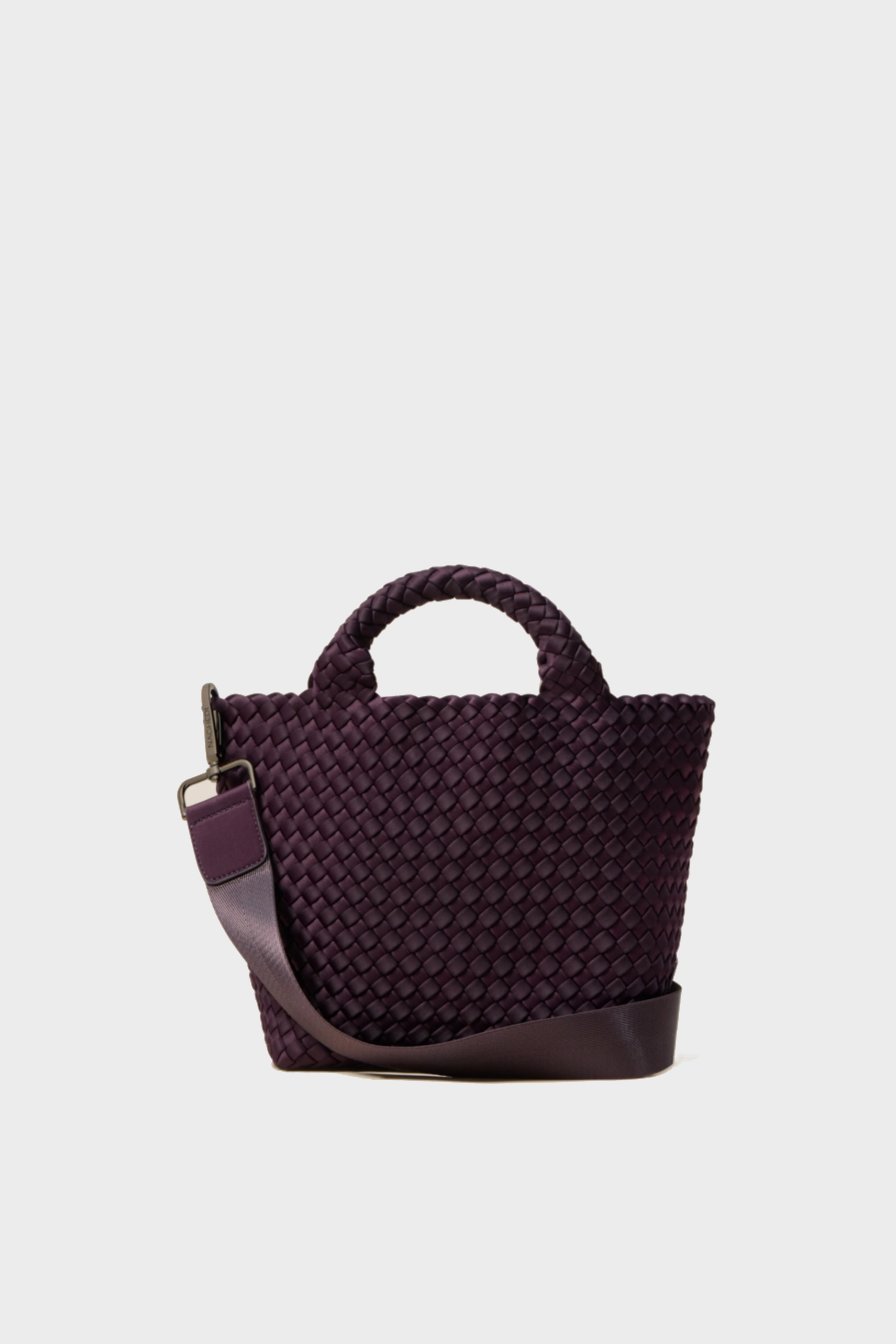 NAGHEDI Handwoven Small Tote St. Barth in Aubergine