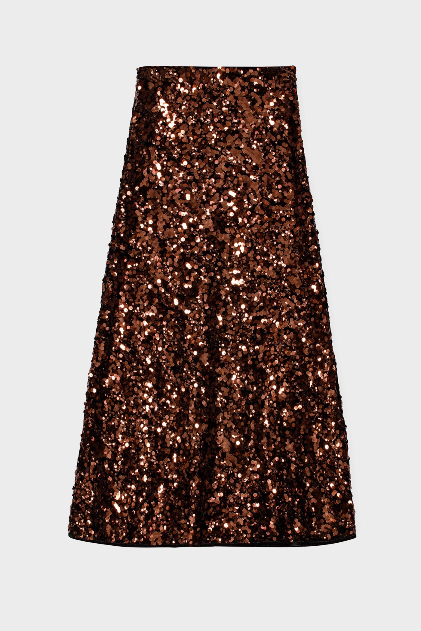 GANNI Sequins Maxi Skirt in Dark Brown