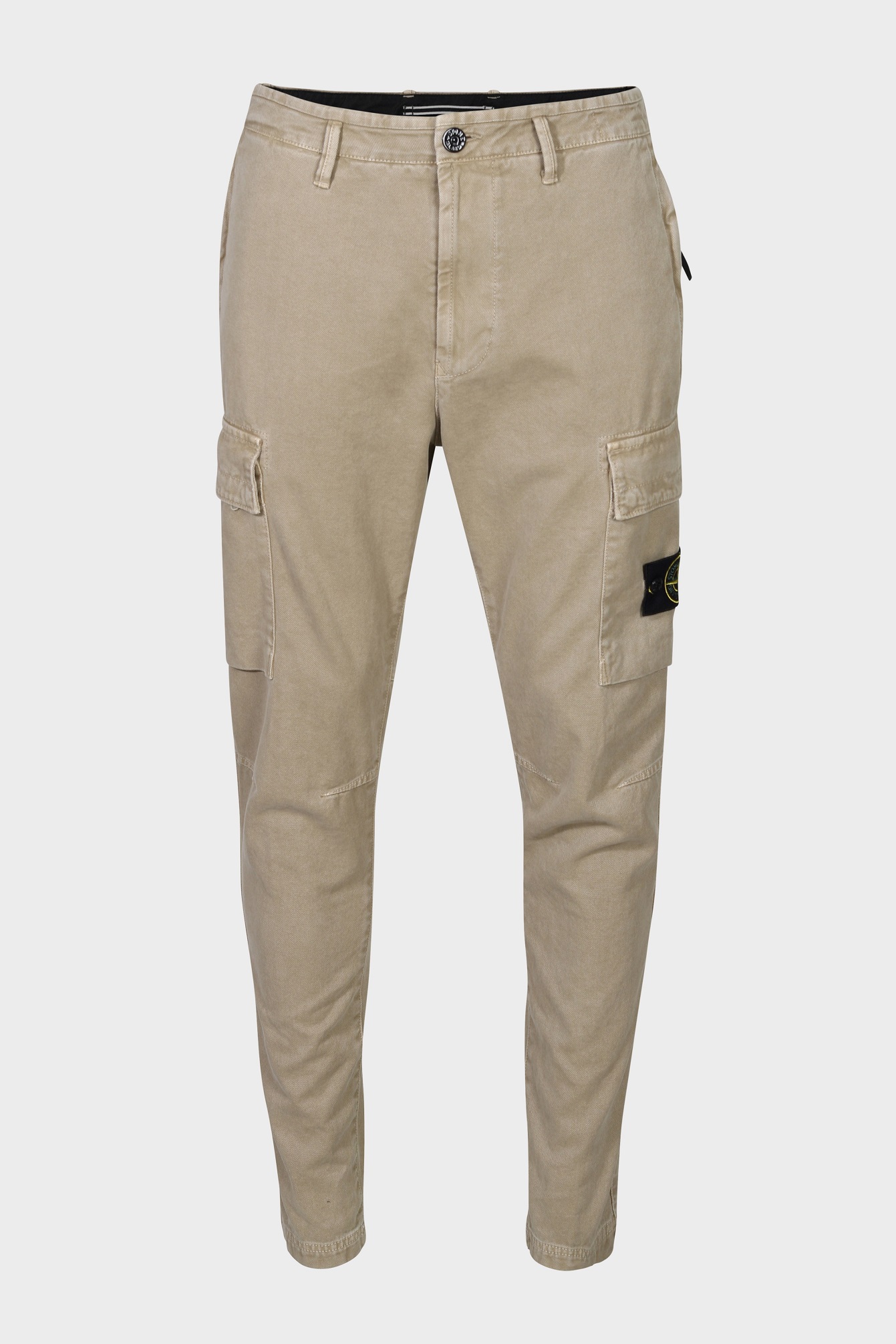 STONE ISLAND Cotton Canvas Cargo Pant in Washed Beige