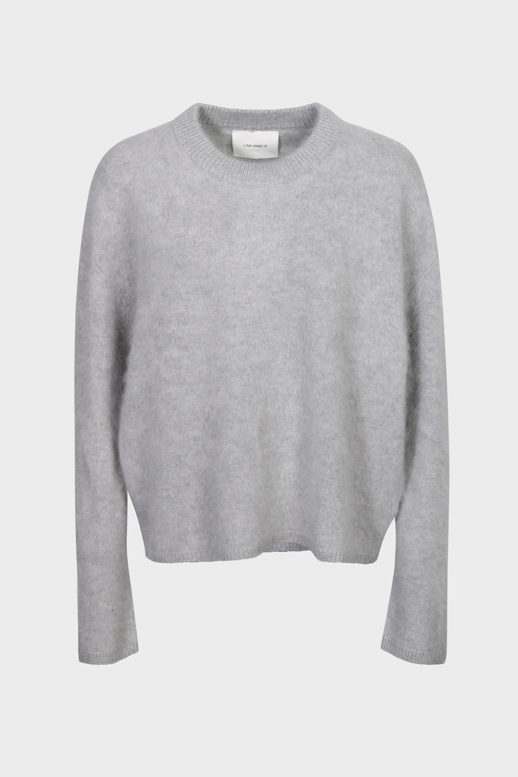 LISA YANG Natalia Brushed Cashmere Pullover in Cloudy