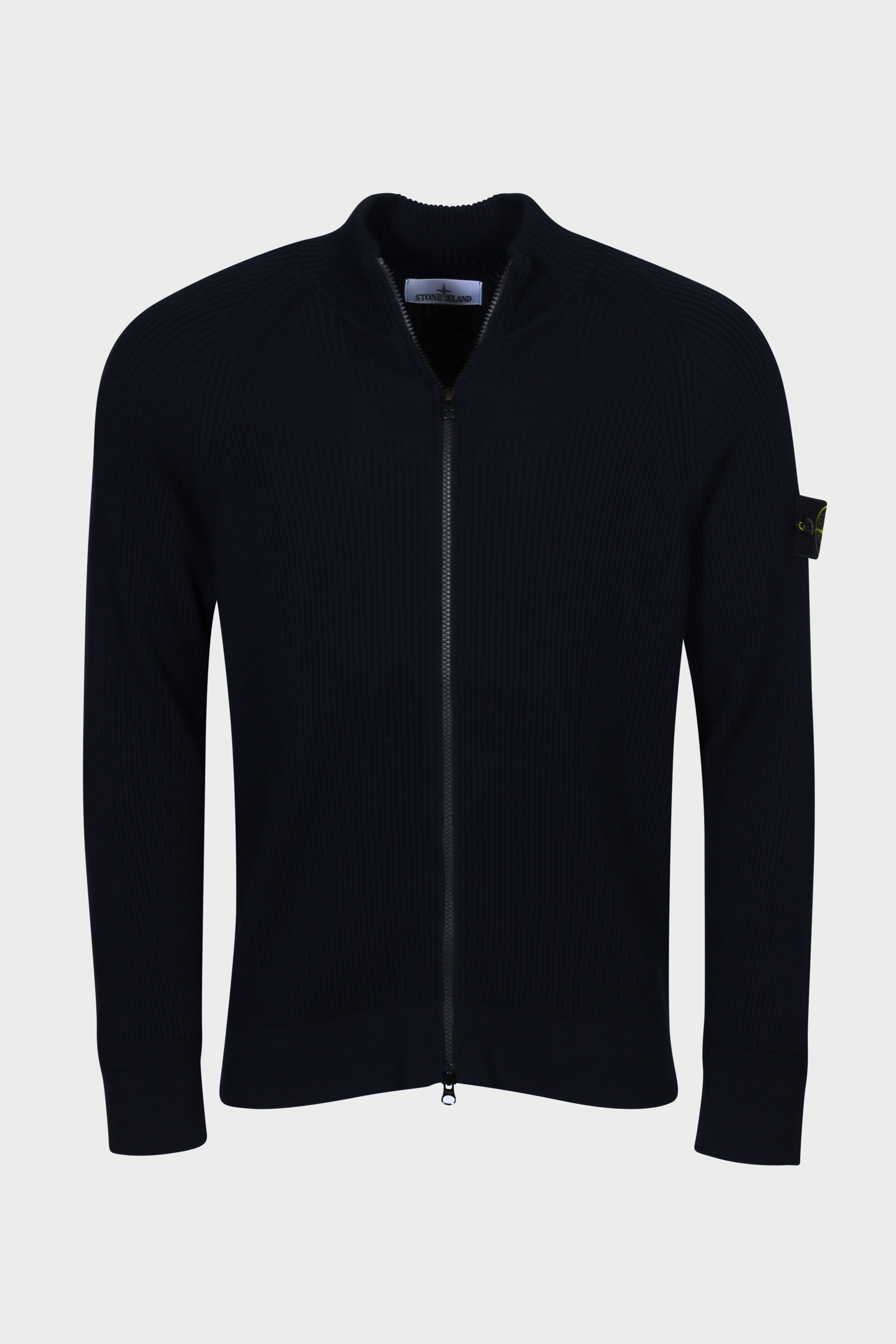 STONE ISLAND Rib Knit Jacket in Navy