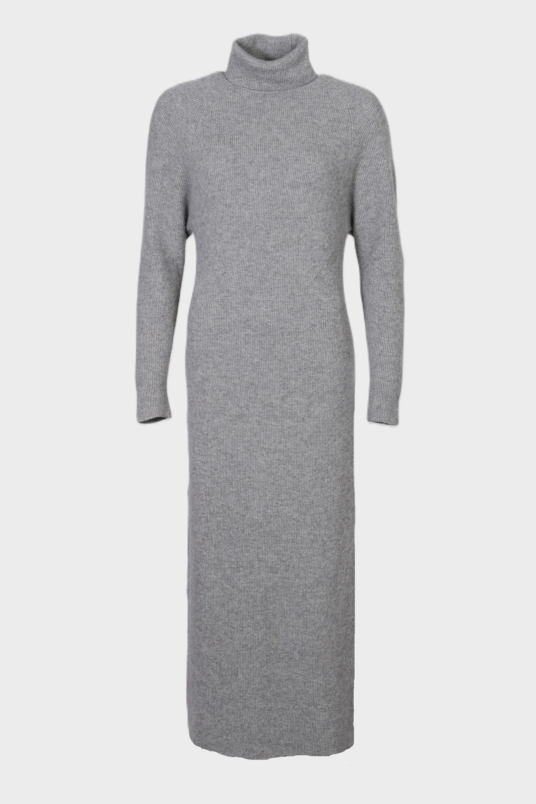 GOLDEN GOOSE Knit Dress Ribbed Wool in Grey S