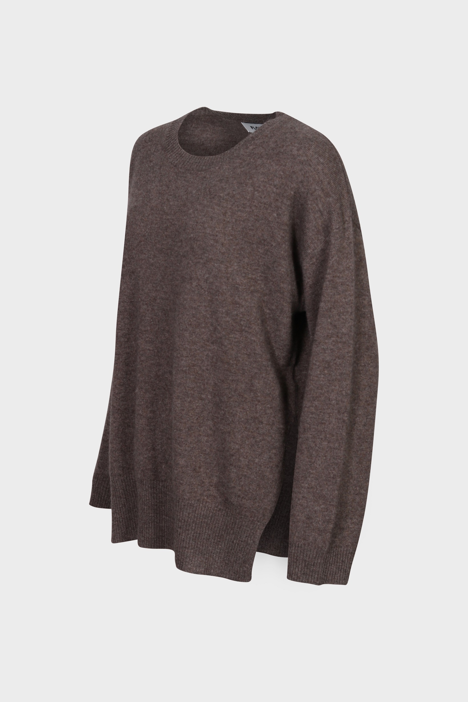 FLONA Loose Fit Cashmere Sweater in Taupe Melange