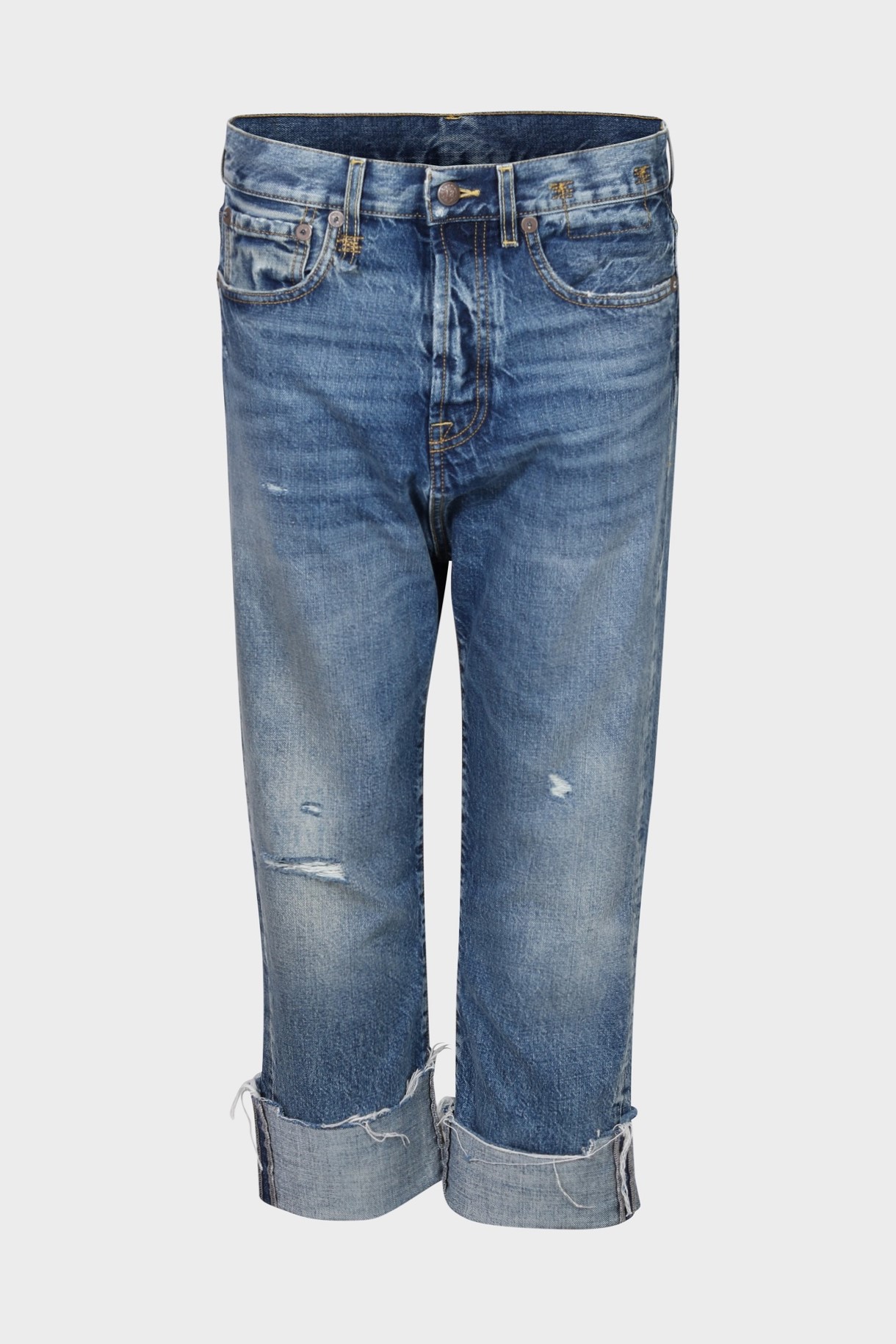 R13 Tailored Drop Jeans in Hutton Blue