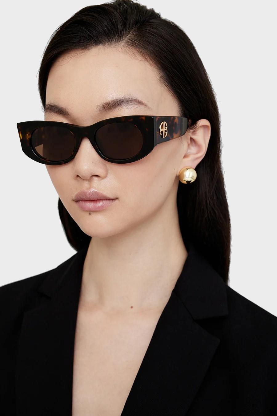 ANINE BING Madrid Sunglasses in Dark Tortoise