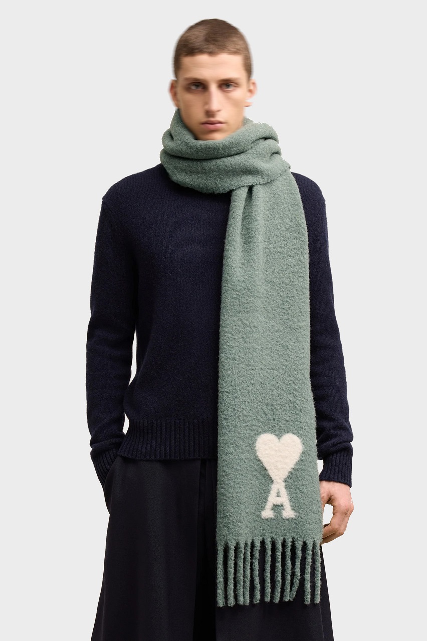 AMI PARIS de Coeur Oversize Scarf in Antique Clay