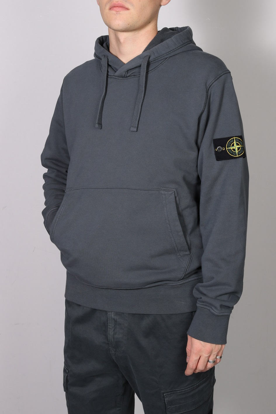 Dark grey stone island hoodie sale