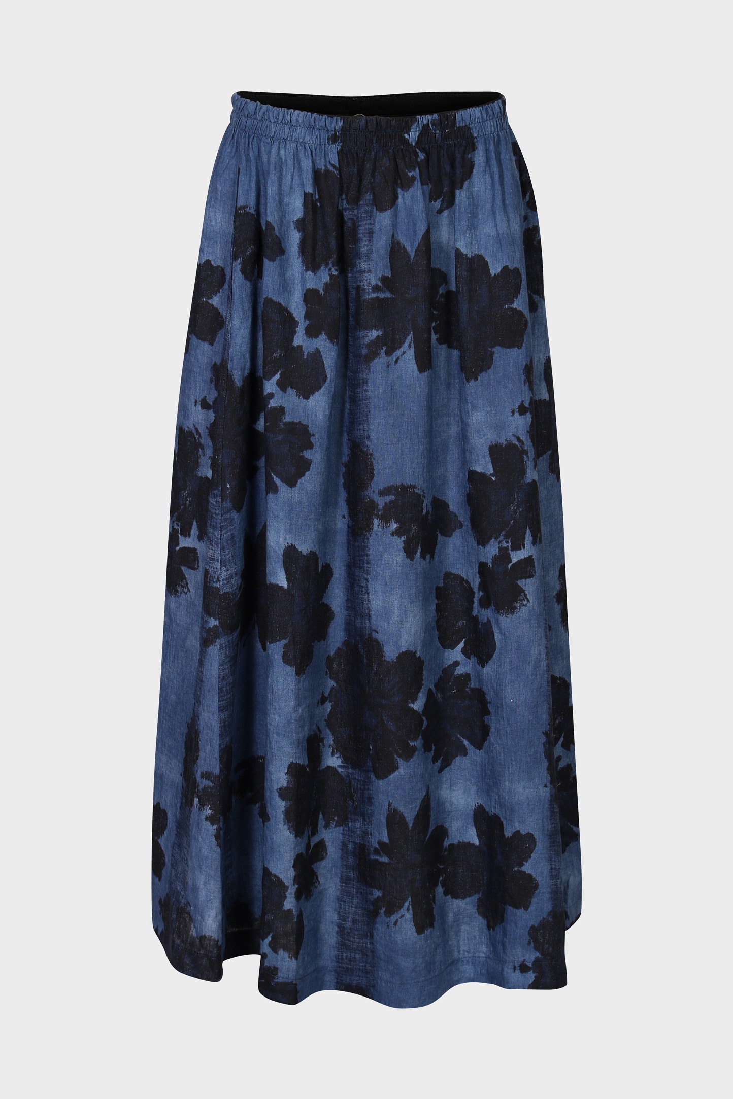 TANDEM Linen Maxi Skirt in Blue