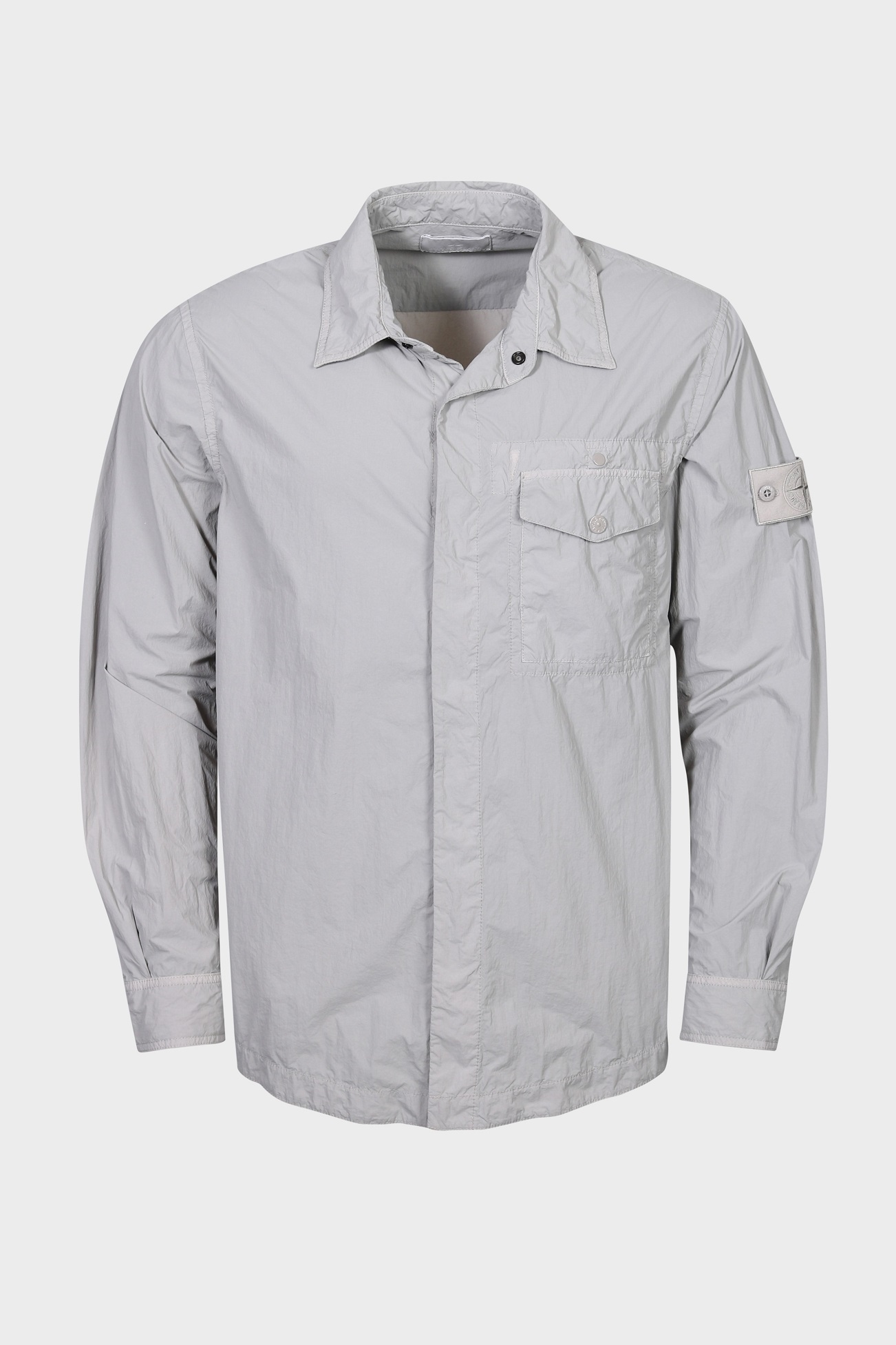 STONE ISLAND GHOST Nylon Overshirt in Light Grey