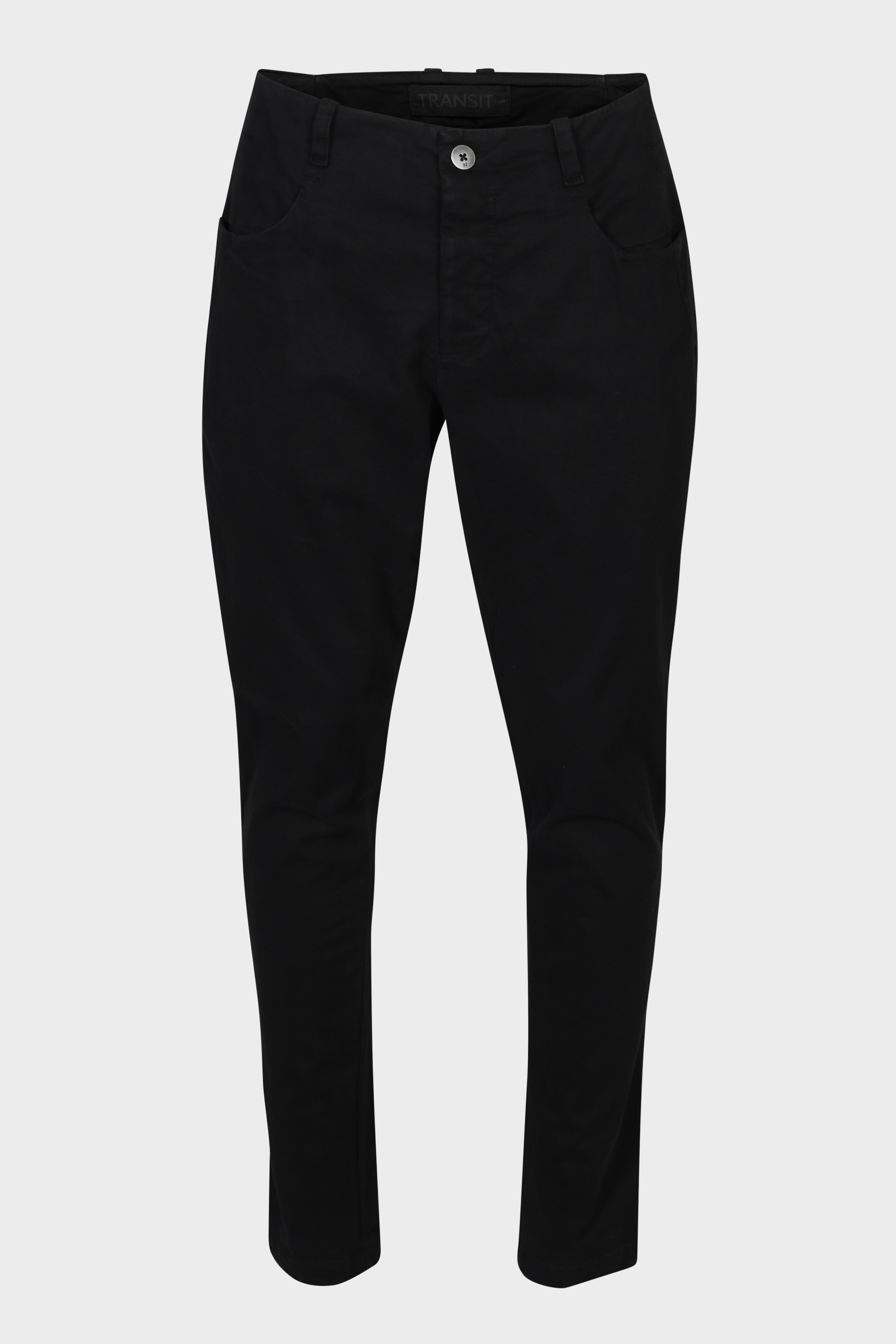 TRANSIT UOMO Cotton Stretch Pant in Black