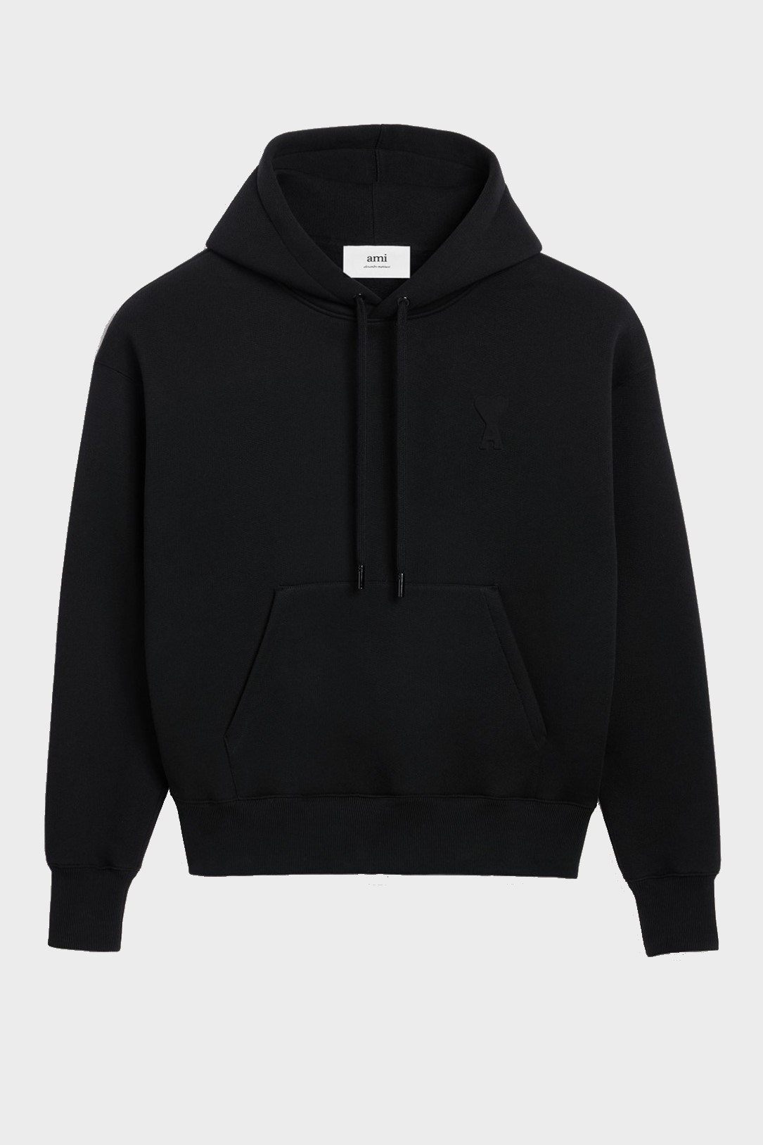 AMI PARIS de Coeur Embossed Hoodie in Black