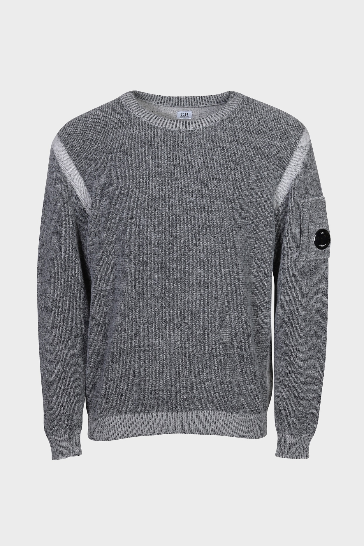 C.P. COMPANY Knit Pullover in Grey/Black Melange