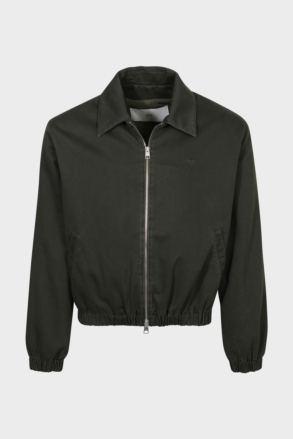 AMI PARIS de Coeur Cotton Twill Jacket in Loden