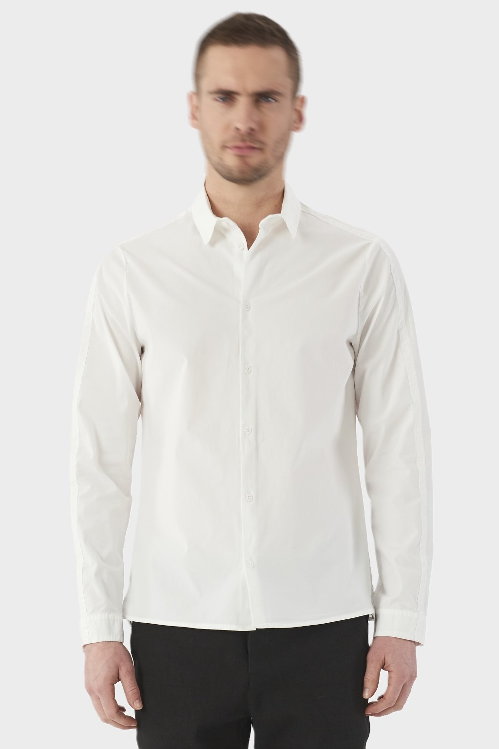 TRANSIT UOMO Cotton Stretch Shirt in White