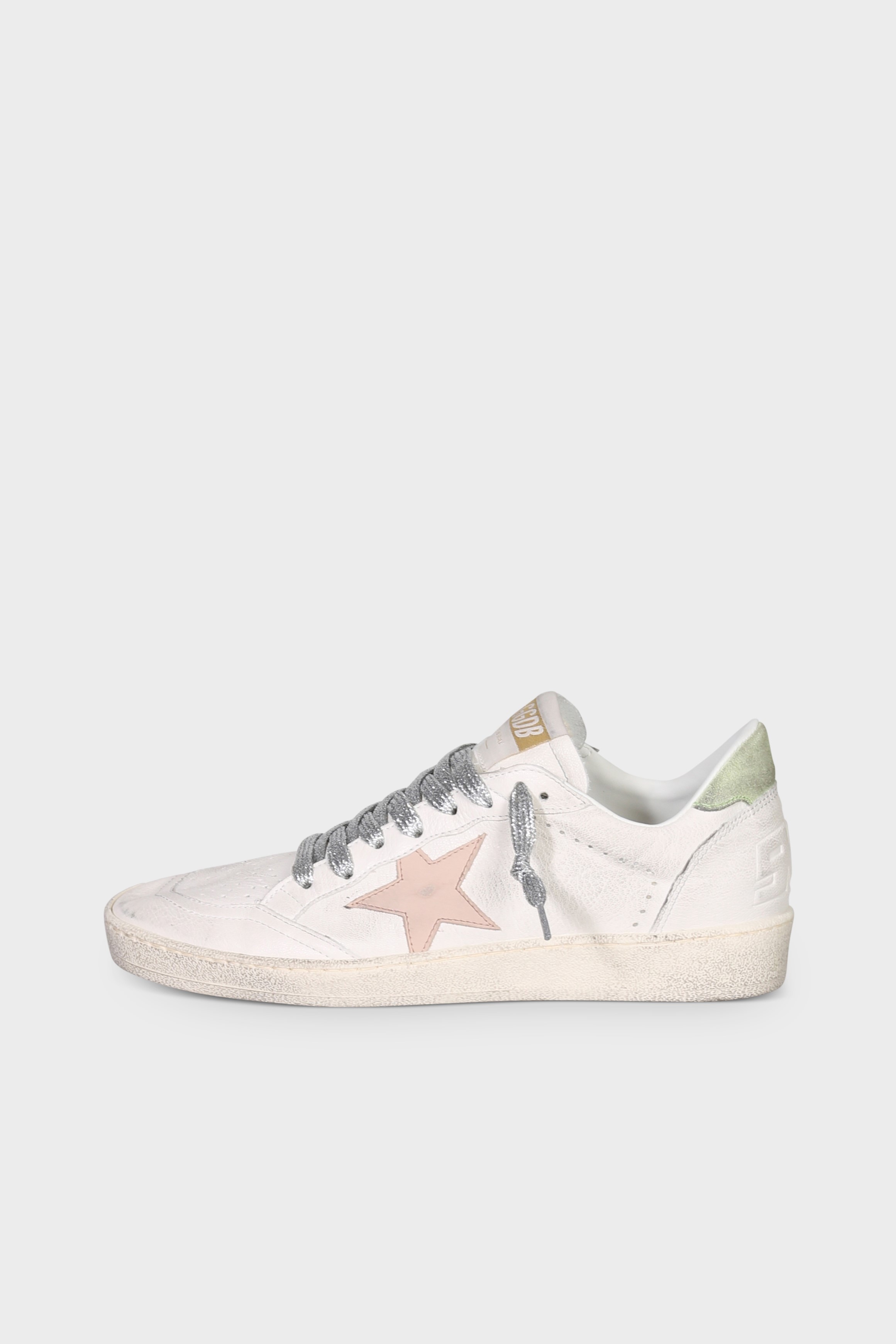 GOLDEN GOOSE Ballstar in Off White/Green/Rosa