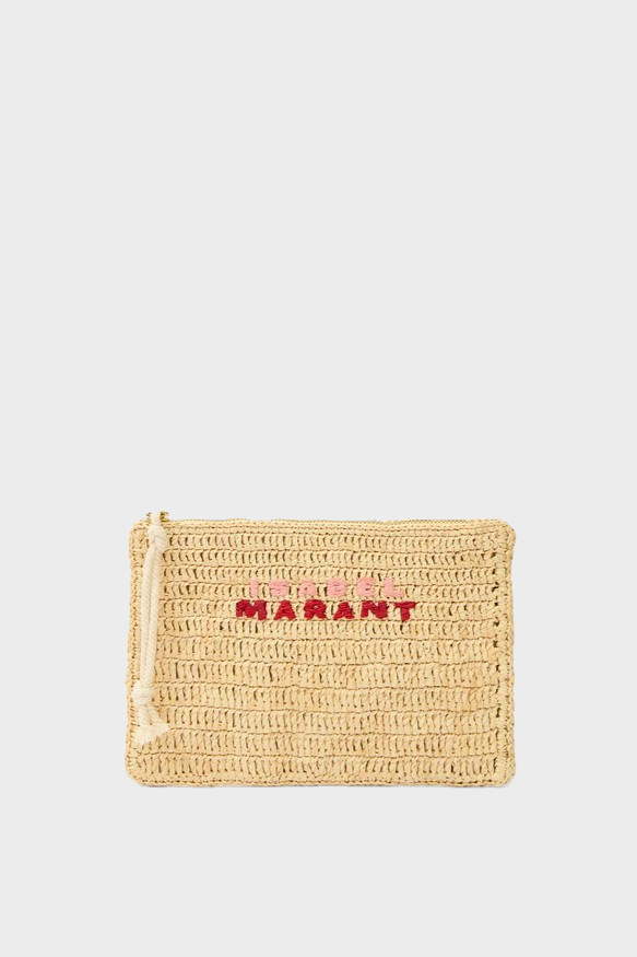 ISABEL MARANT Praia Clutch in Natural/Pink