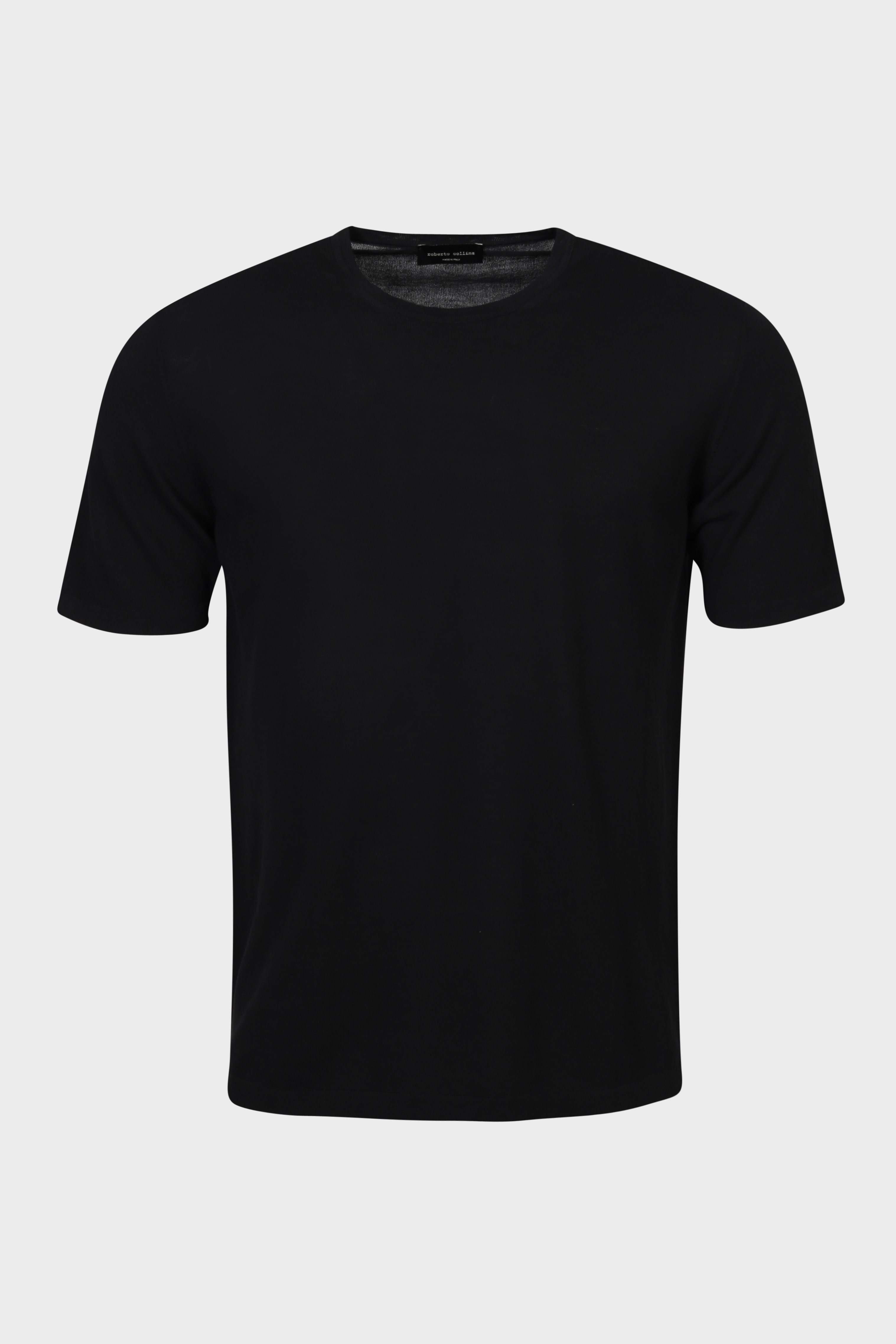 ROBERTO COLLINA Cotton Knit T-Shirt in Black