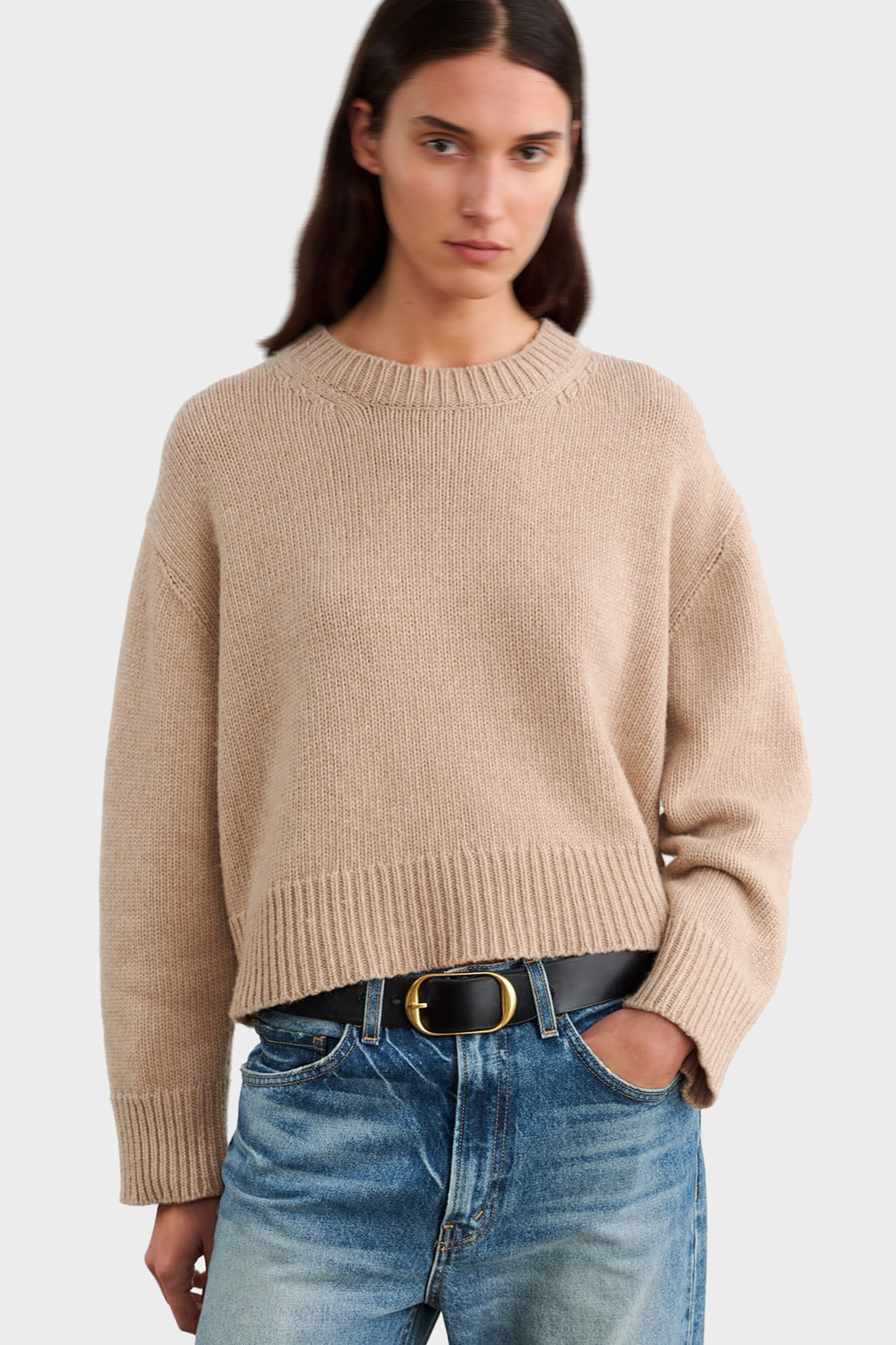 NILI LOTAN Haisley Knit Sweater in Beige