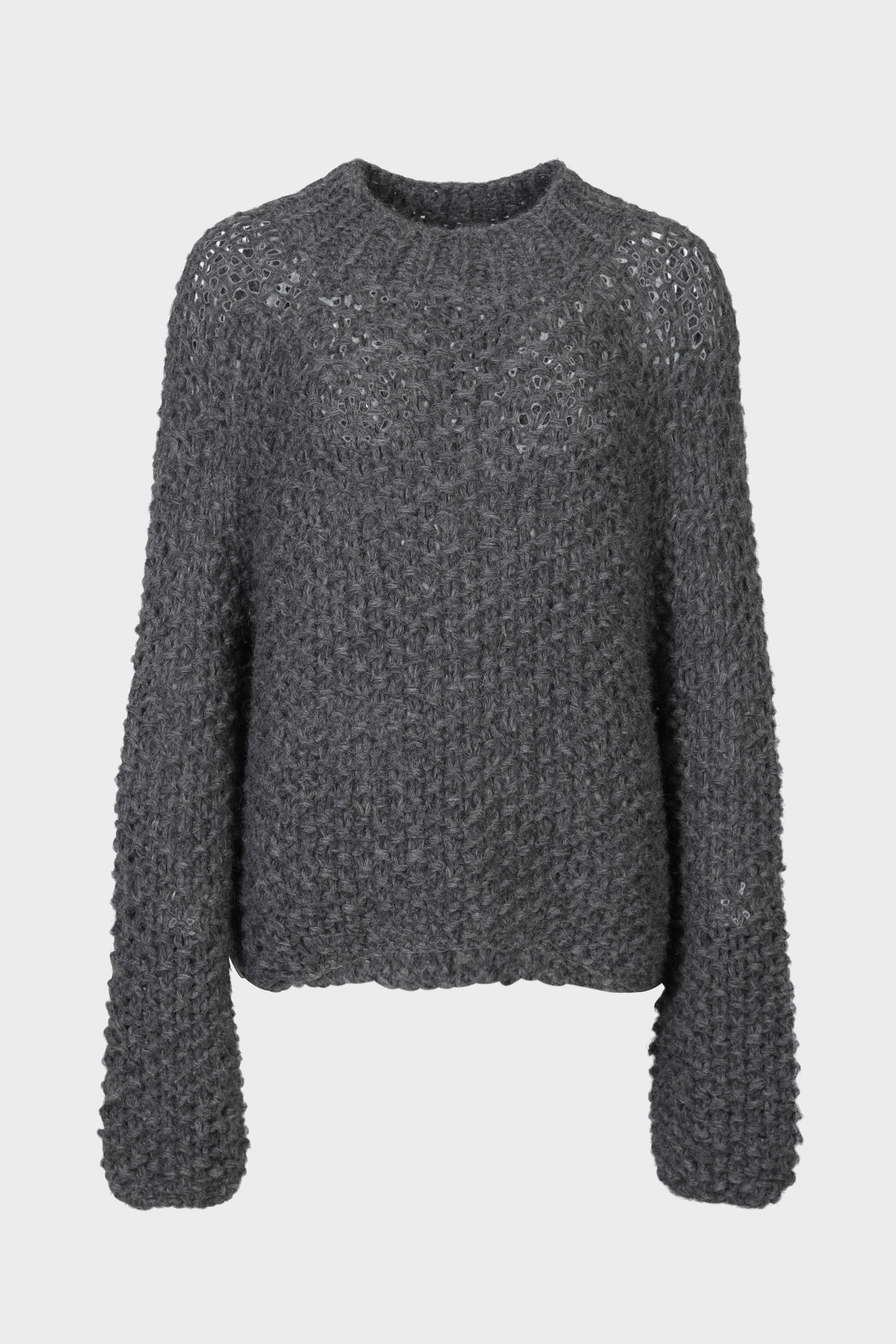 MAIAMI Pearl Pattern Knit Pullover in Grey