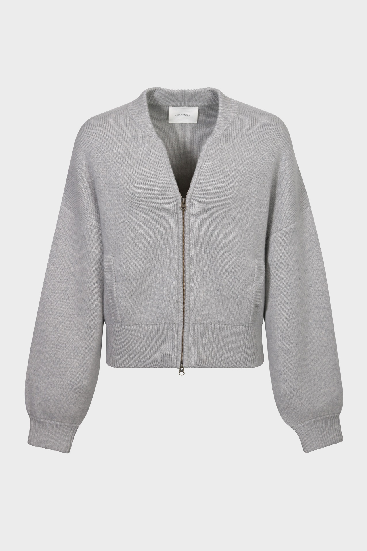 LISA YANG Kirsti Cashmere Bomber Jacket in Dove Grey 1 / S-M