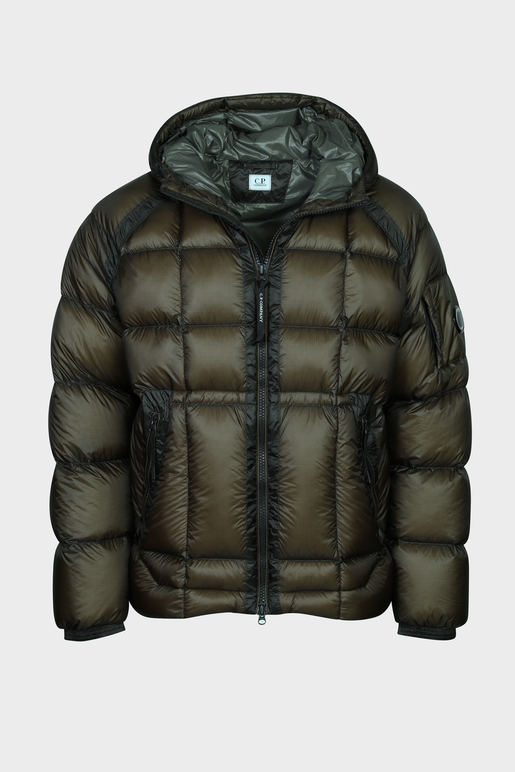 C.P. COMPANY D.D. Shell Hodded Down Jacket in Olive