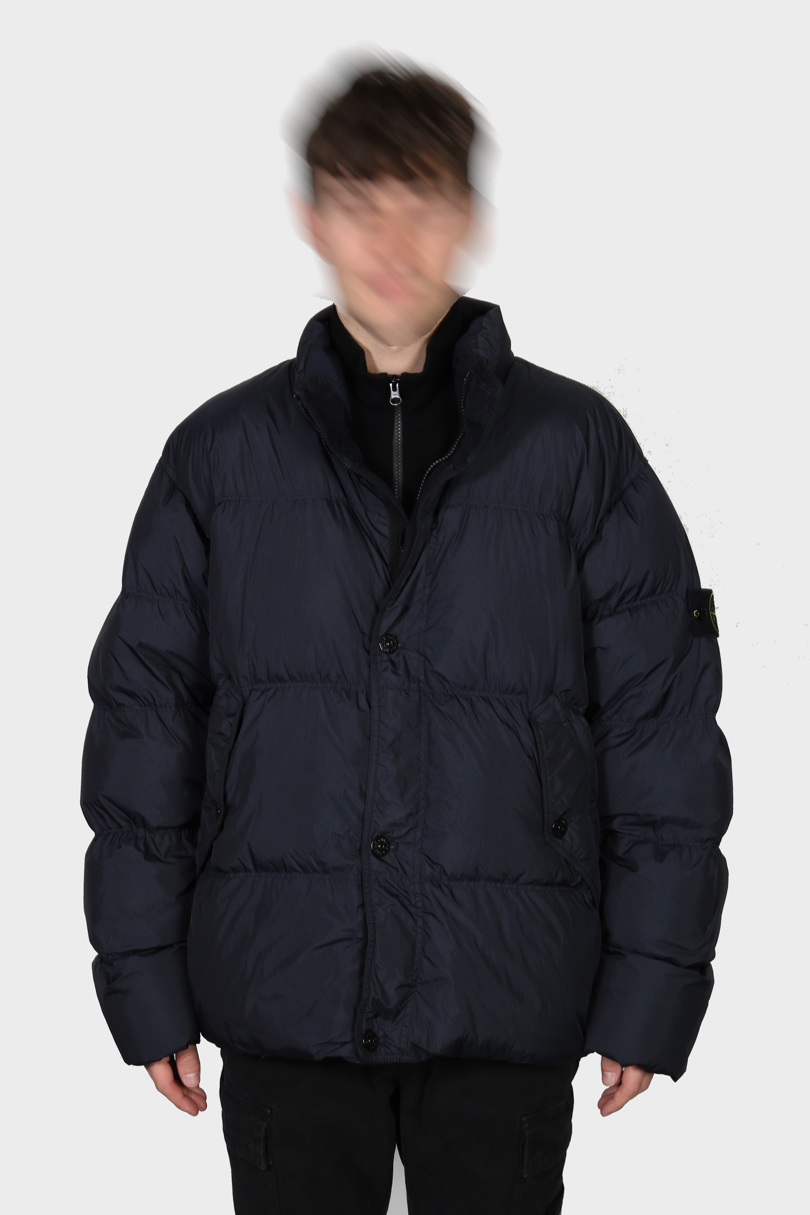 STONE ISLAND Garment Dyed Crinkle Reps Down Jacket in Navy