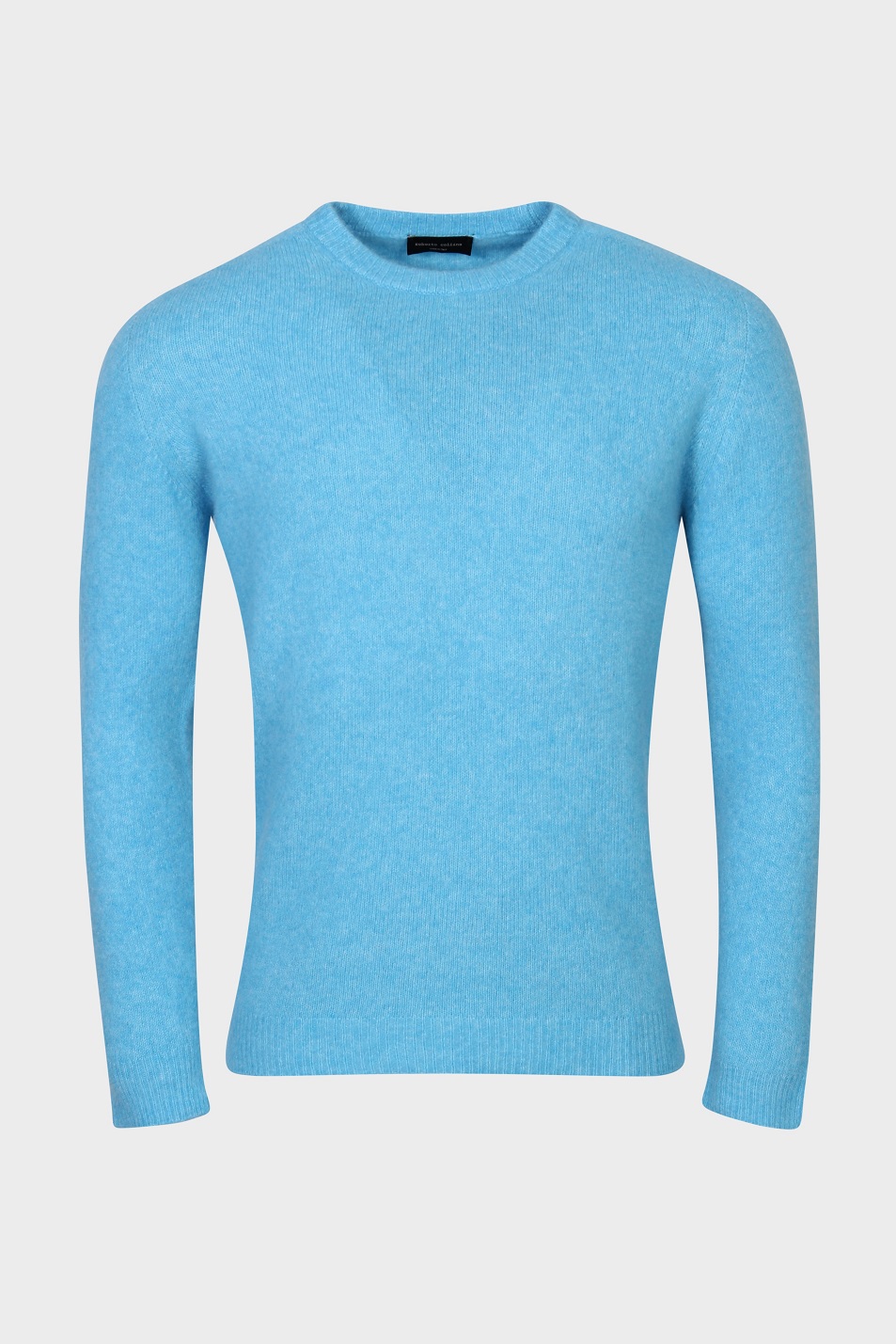 ROBERTO COLLINA Fluffy Cashmere Pullover in Azure Blue