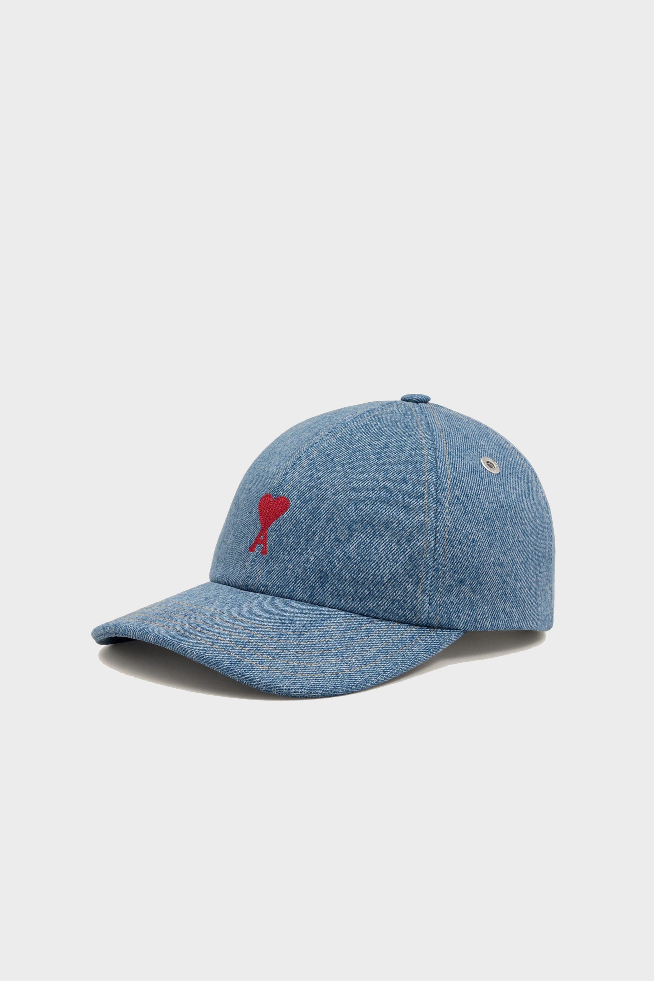 AMI PARIS de Coeur Denim Cap in Used Blue