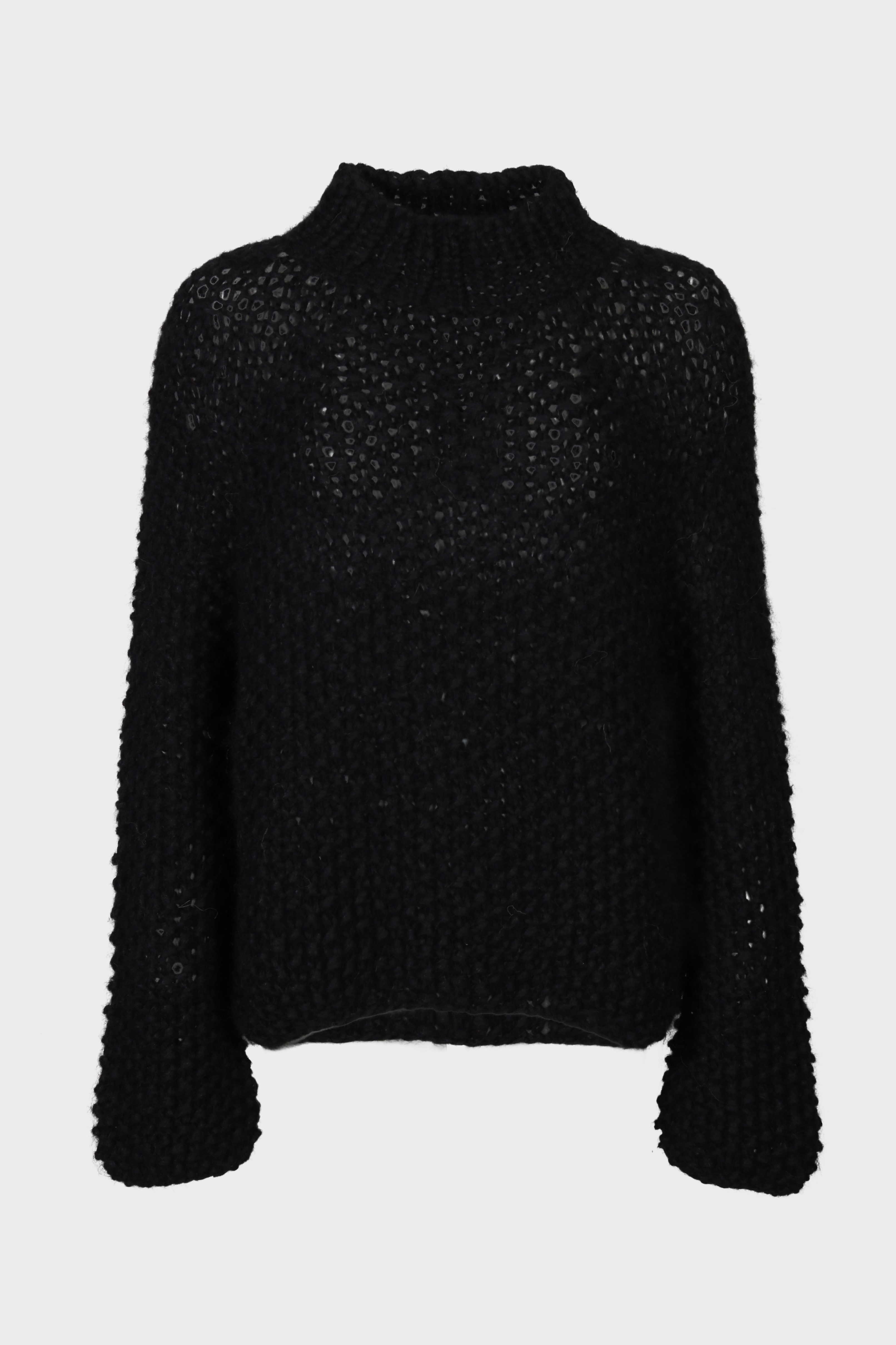 MAIAMI Pearl Pattern Knit Pullover in Black