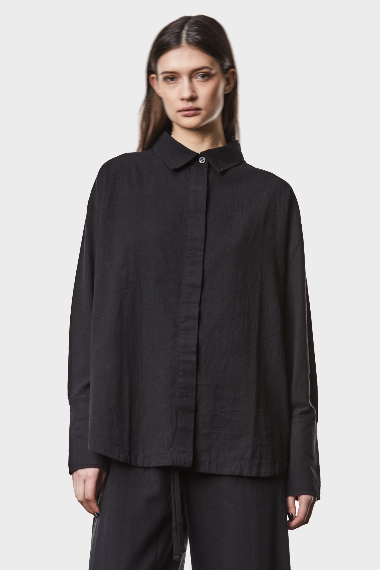 THOM KROM Linen Blouse in Black