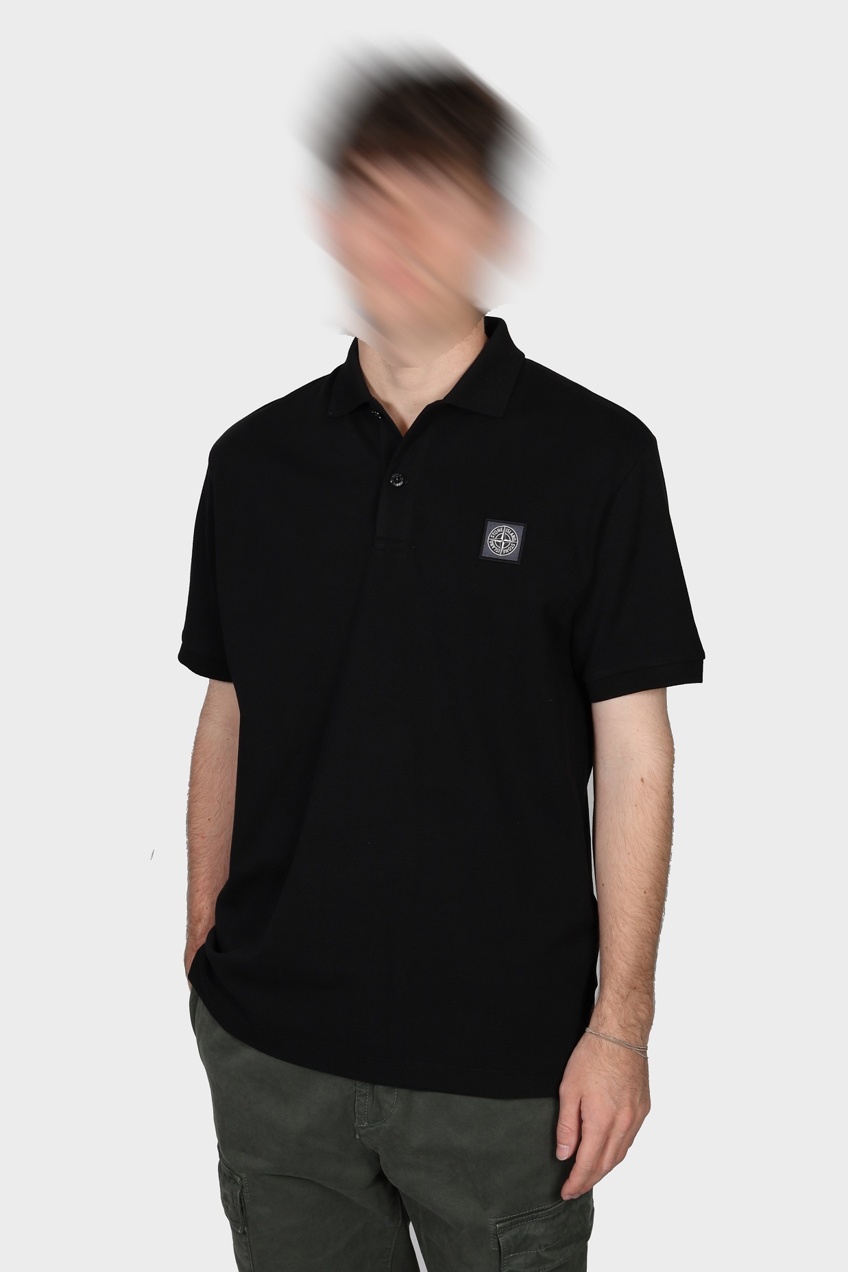 STONE ISLAND Regular Fit Polo Shirt in Black