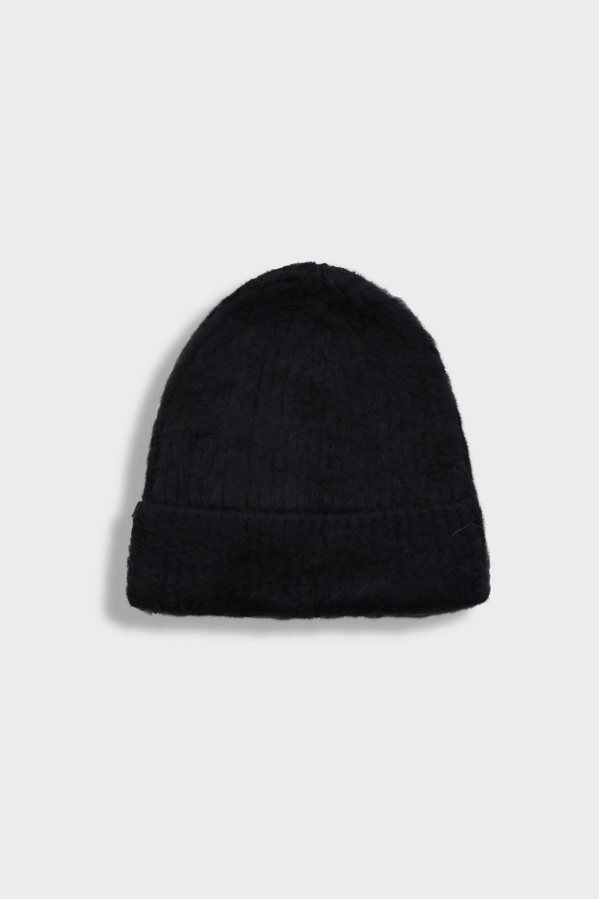 ROBERTO COLLINA Fluffy Cotton Knit Beanie in Black