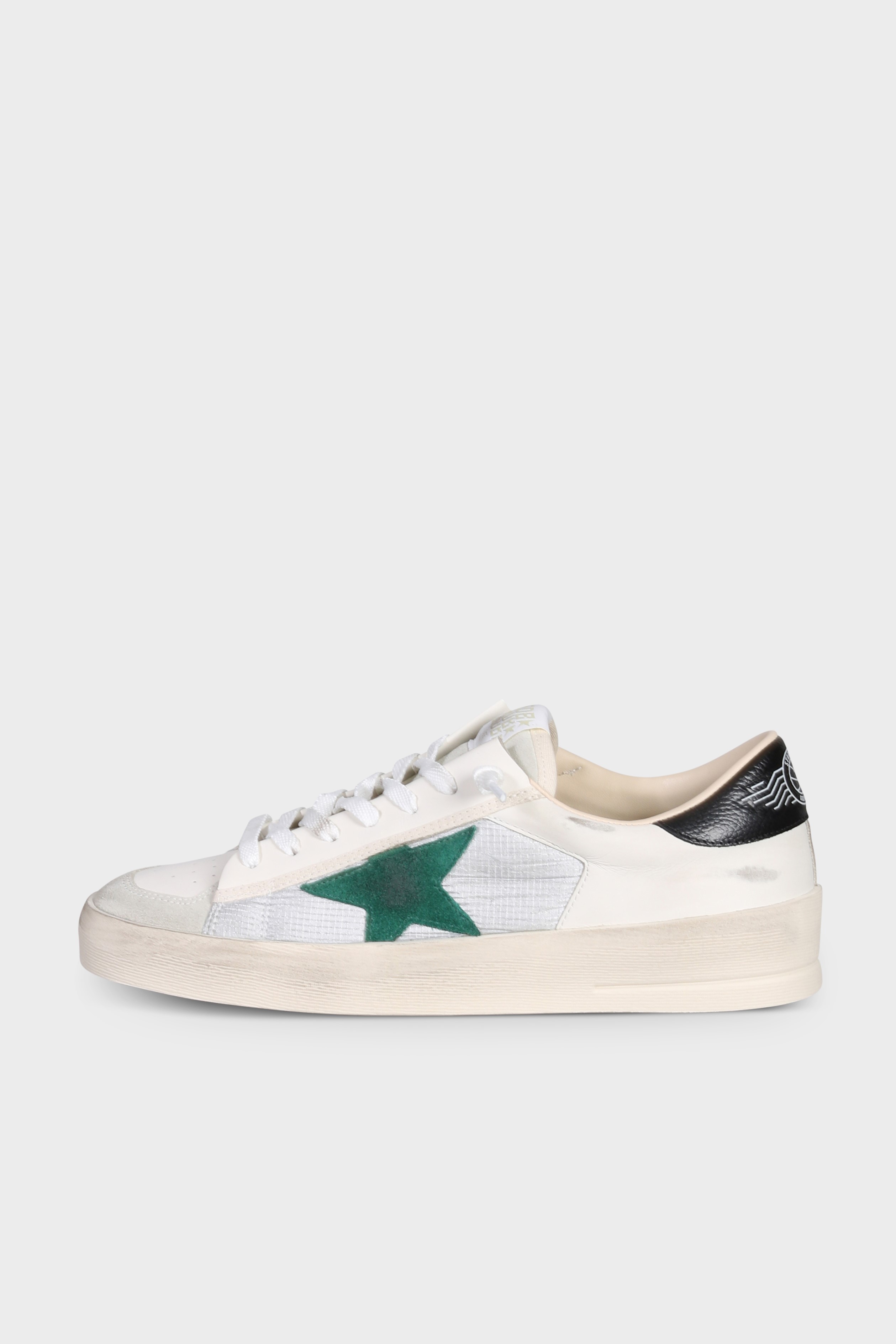 GOLDEN GOOSE Sneaker Stardan in White/Silver/Black/Green